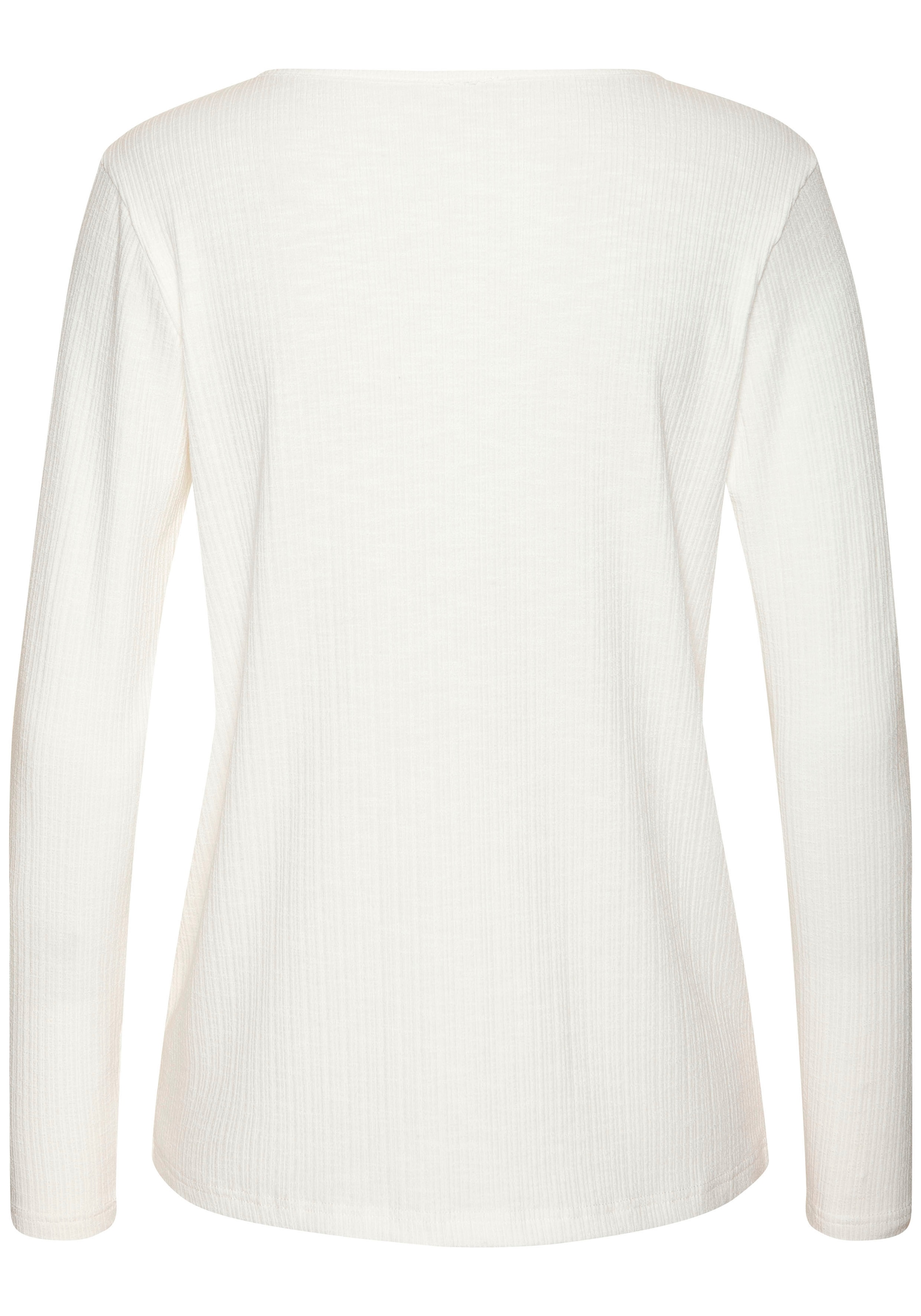 Vivance Langarmshirt »mit modischer Rippstruktur«, (2er-Pack), aus weichfließender Qualität mit Viskose