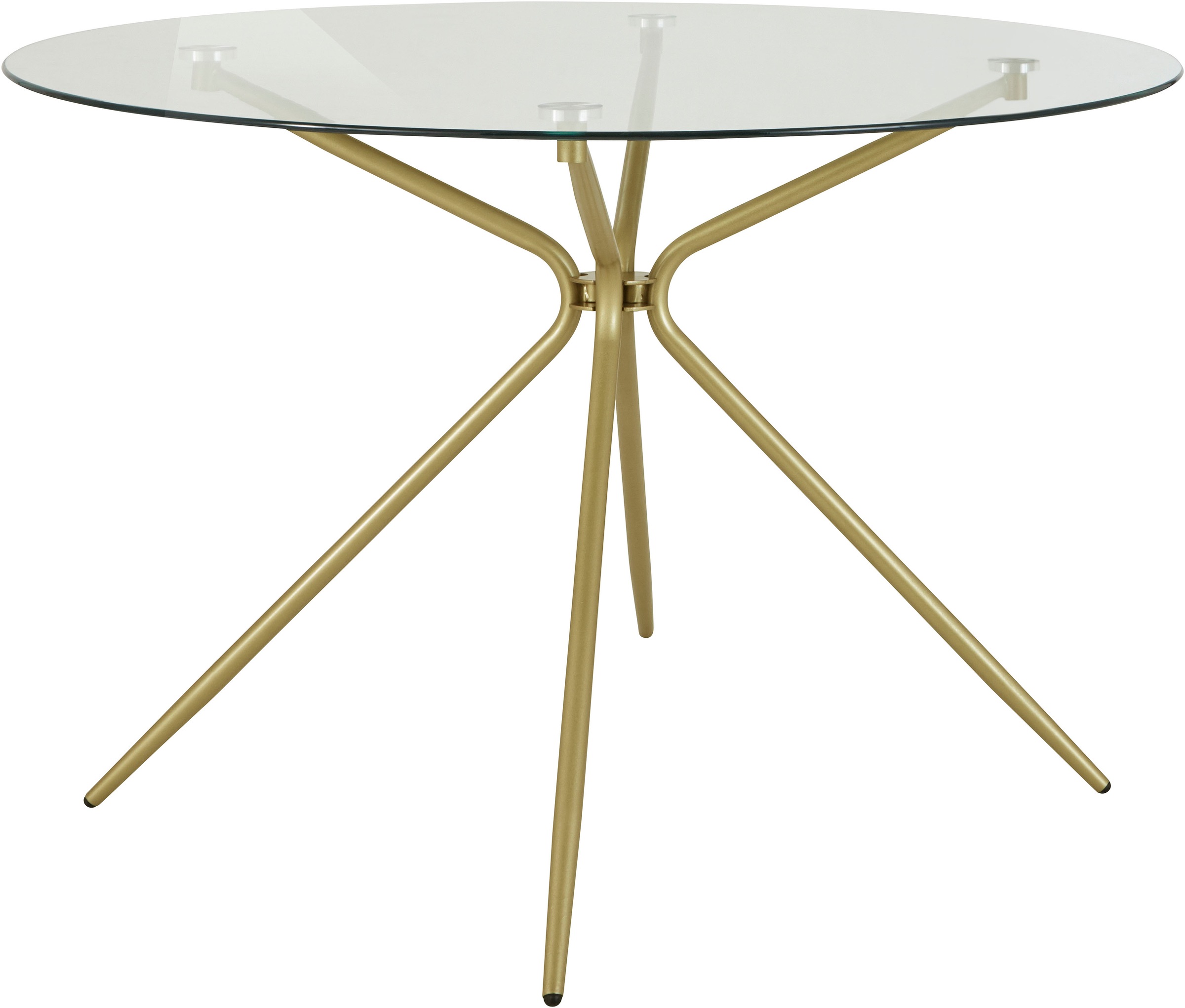 "Esstisch OTTO HOME ""Silvi, TOPSELLER"", gold (glas, messing, messing, glas), B:110cm H:74cm T:110cm, Tische, Esstisch, rund, Ø 110 cm
