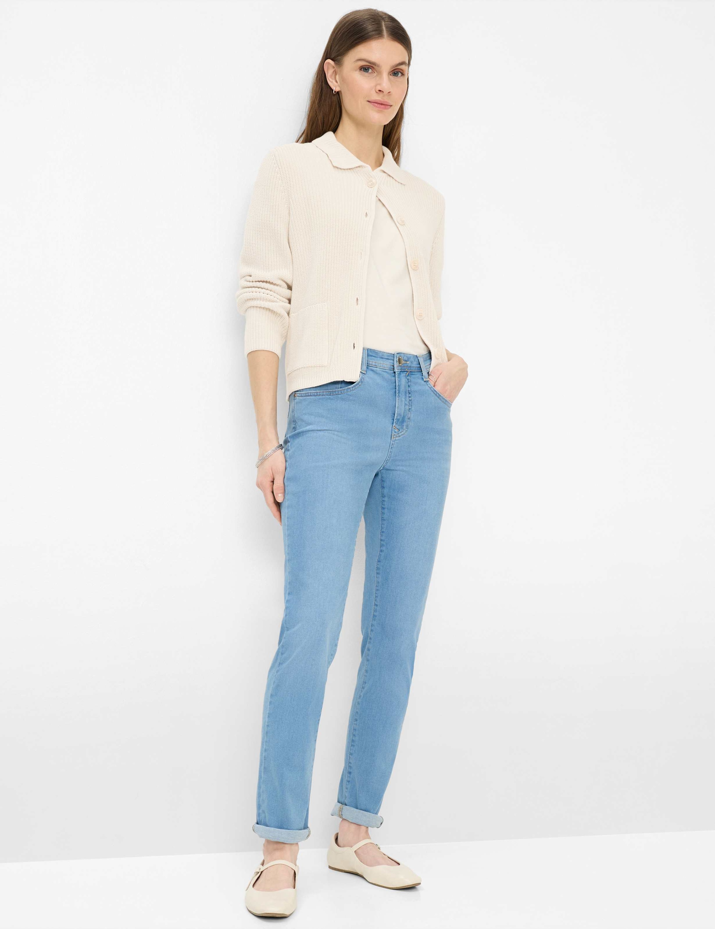 5-Pocket-Jeans BRAX "Style CAROLA", Damen, Gr. 42, Normalgrößen, hellblau, Denim/Jeans, 96% Baumwolle, 4% Elasthan, Jeans 5-Pocket-Jeans 2