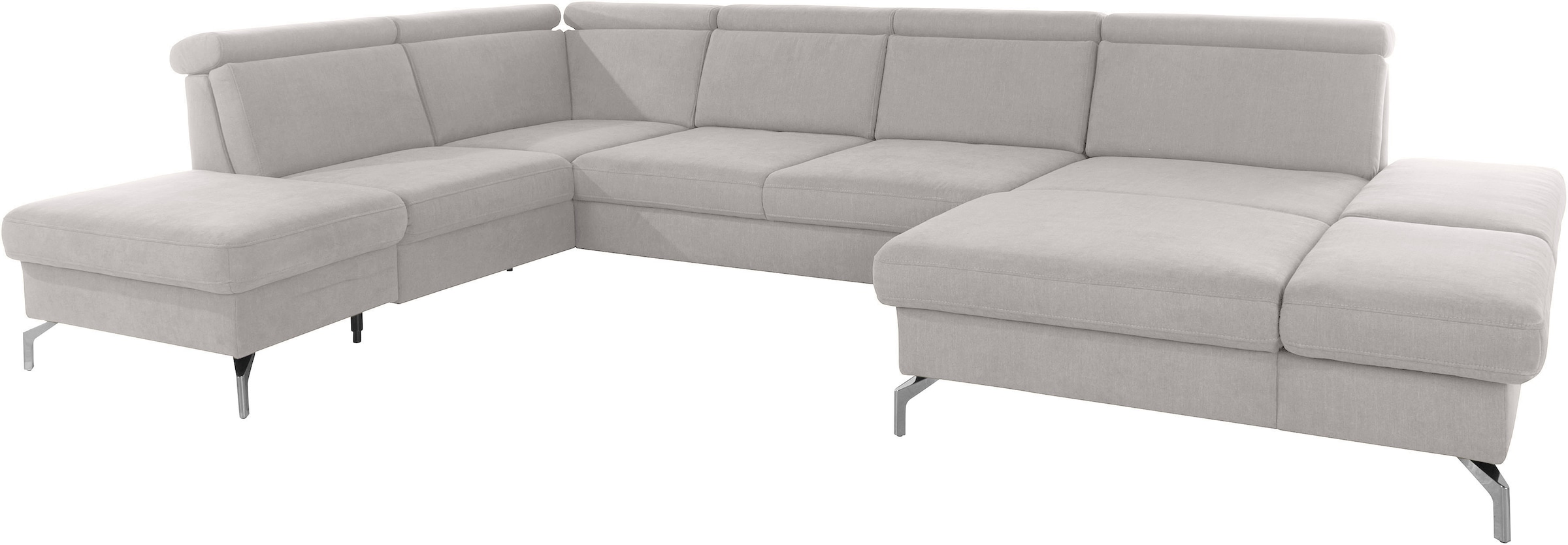 sit&more Wohnlandschaft »Brisbane U-Form« Fußhöhe 15 cm, inklusive Sitztiefen-, Armteil- und Kopfteilverstellung