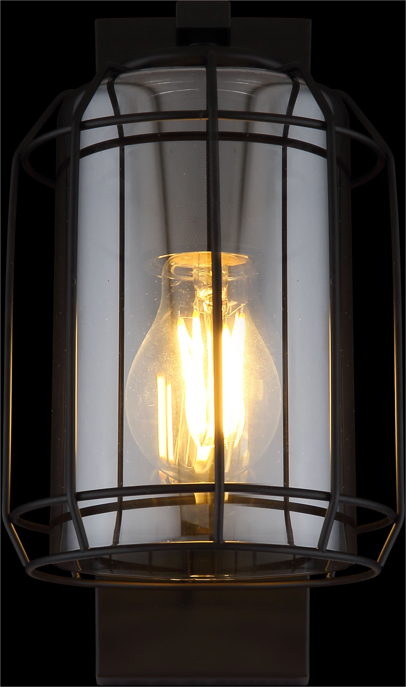 GLOBO LIGHTING Wandleuchte »KAMMI«, Leuchtmittel E27 | ohne Leuchtmittel, Wandlampe/Metall/Glas rauchfarben/Wohnzimmer/Flur/Lichtschein: abwärts