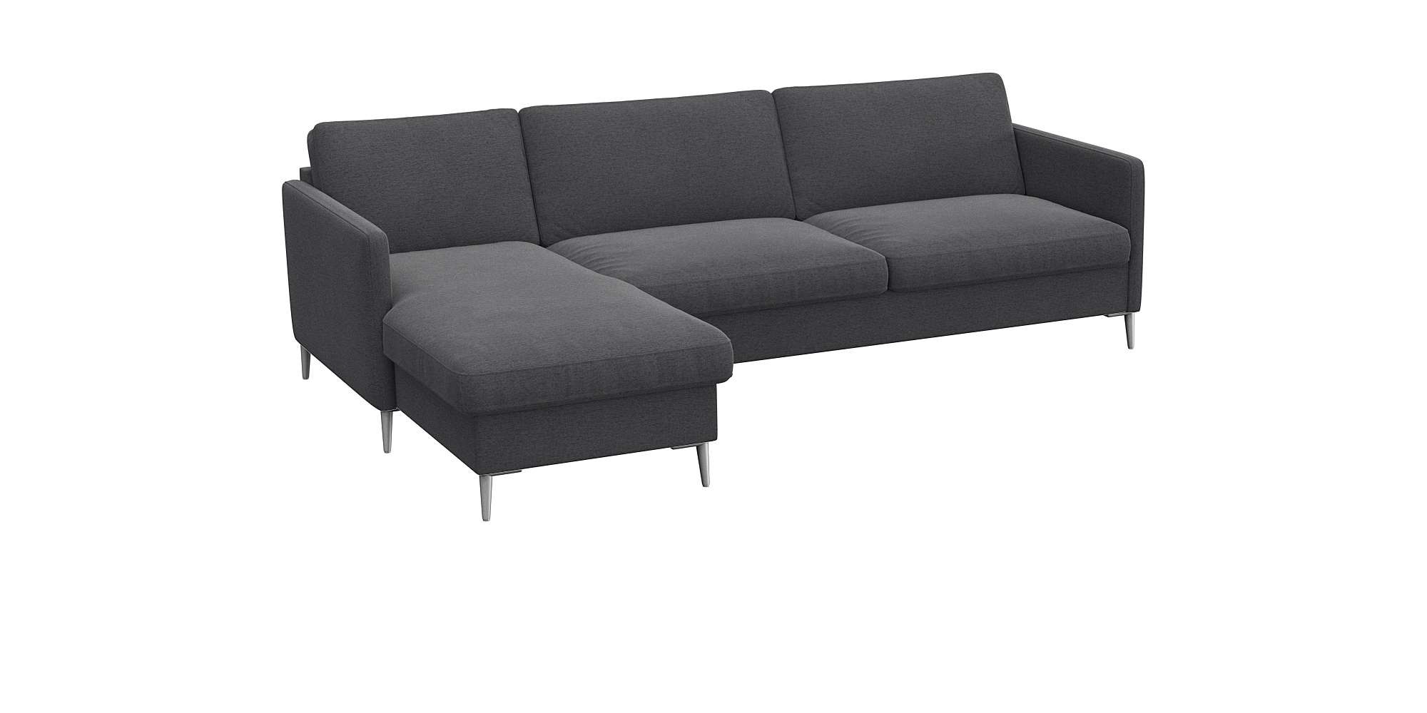 FLEXLUX Ecksofa »Fiore, L-Form, bequem und komfortabel durch hochwertigem Sitzaufbau«, schmale Armlehnen, Kaltschaum, Füße Alu