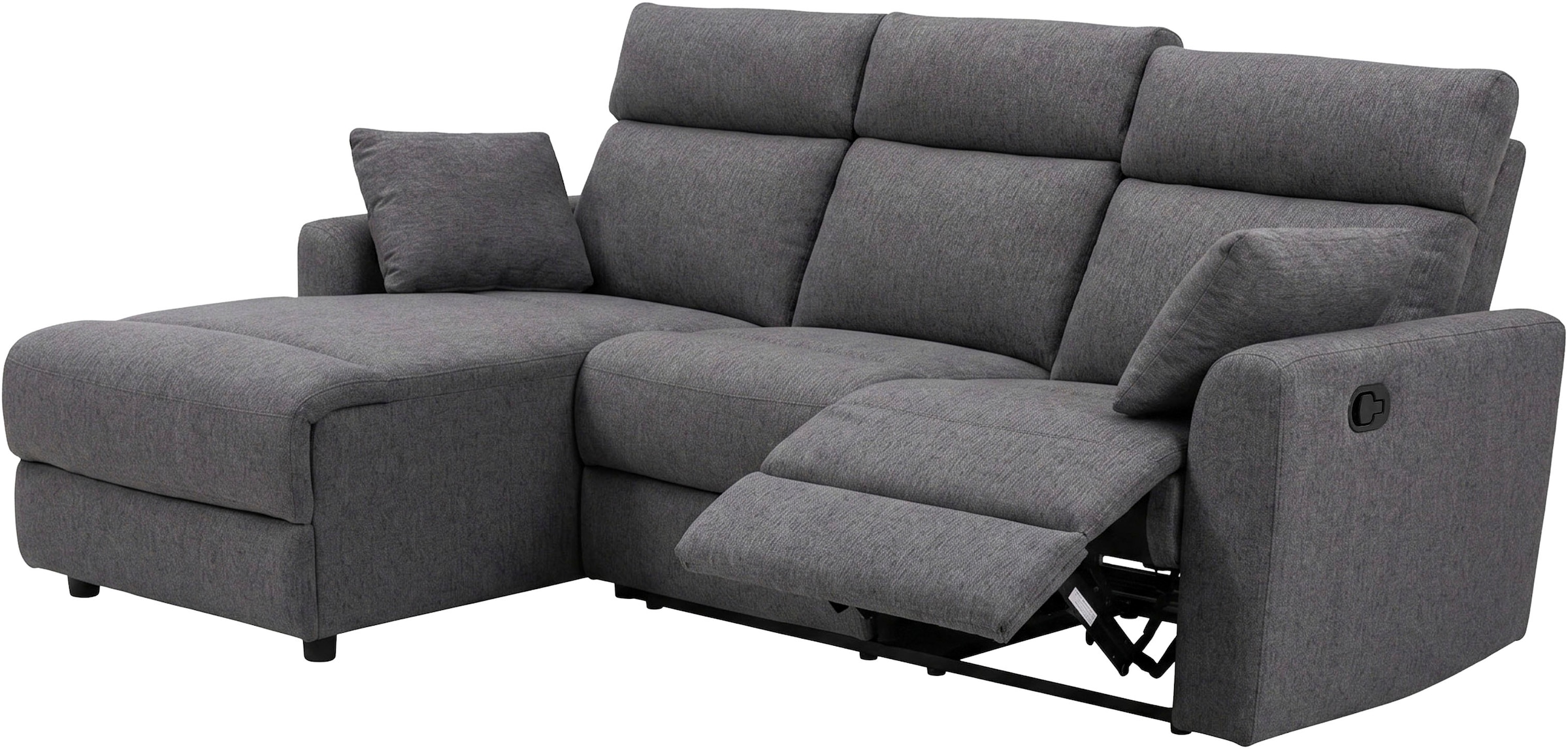 OTTO home Ecksofa »JENNA, L-Form,  236cm, manuelle u. elektrische Funktion, mit USB A/C,« Liegefunktion 105°-150°, Federkern, in Struktur fein oder Cord-Bezug
