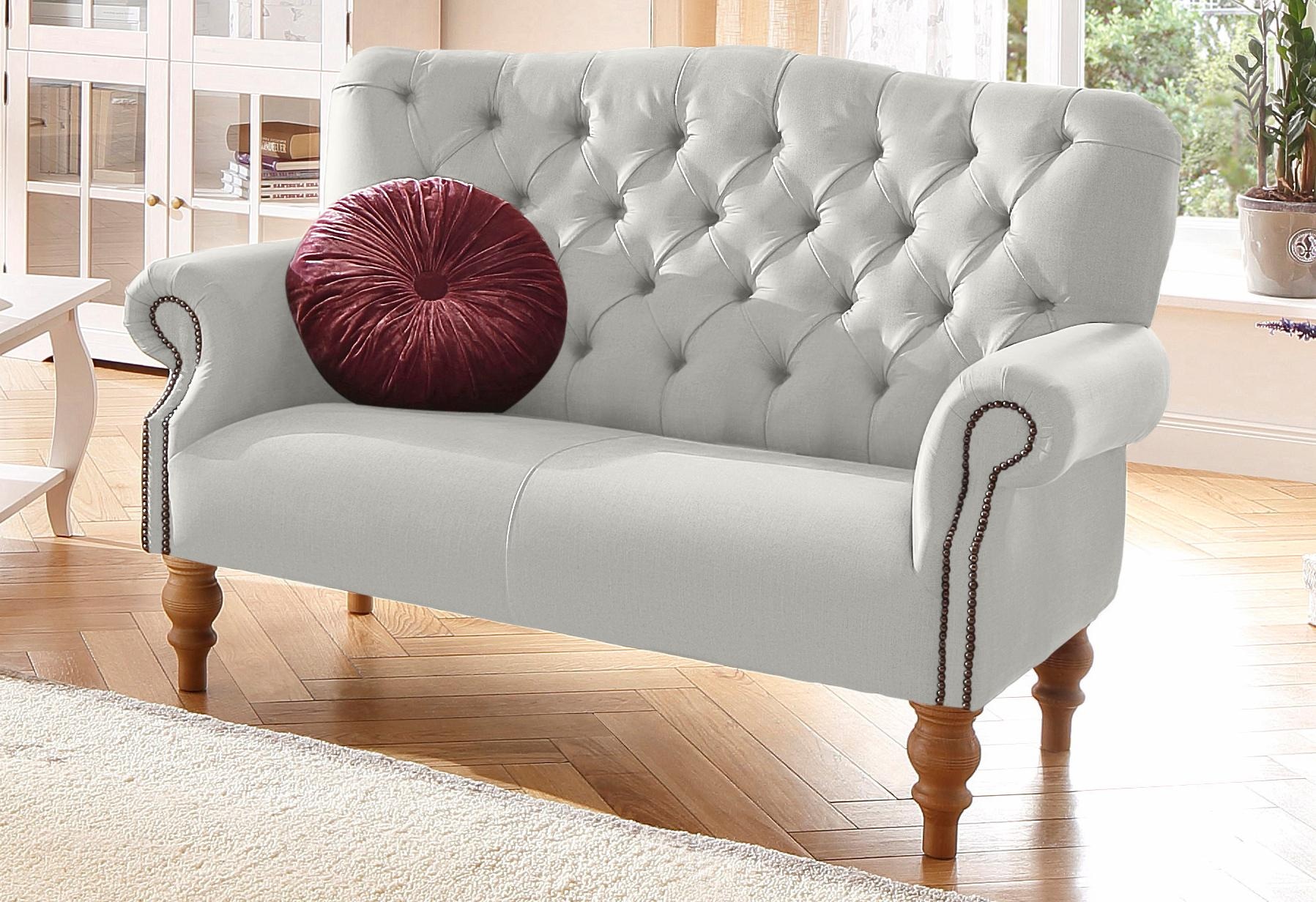 Chesterfield-Sofa »Lord«, mit echter Chesterfield-Knopfheftung und Ziernägeln