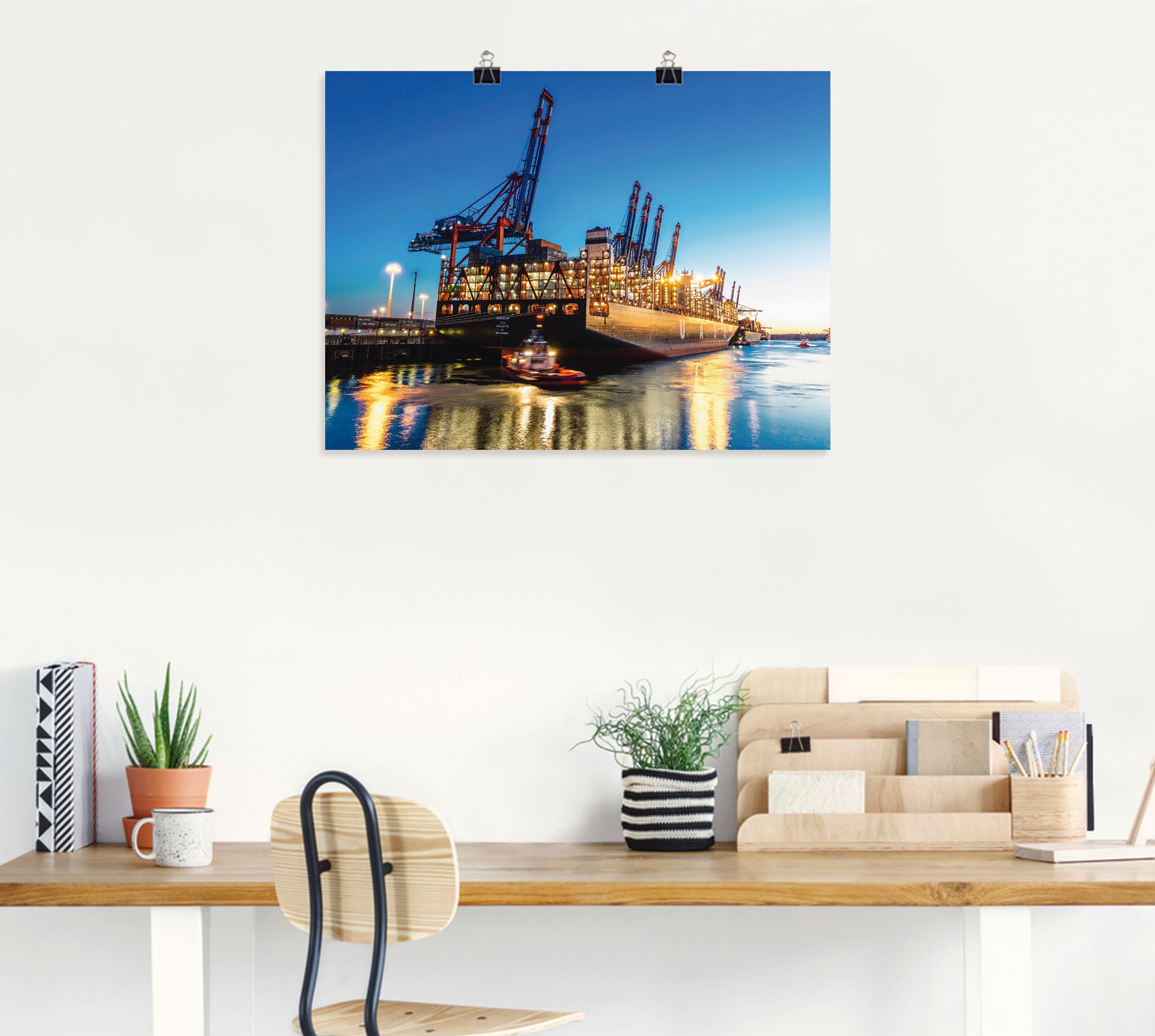 Artland Wandbild "Hamburg Hafen", Deutschland, (1 St.), als Leinwandbild, P günstig online kaufen