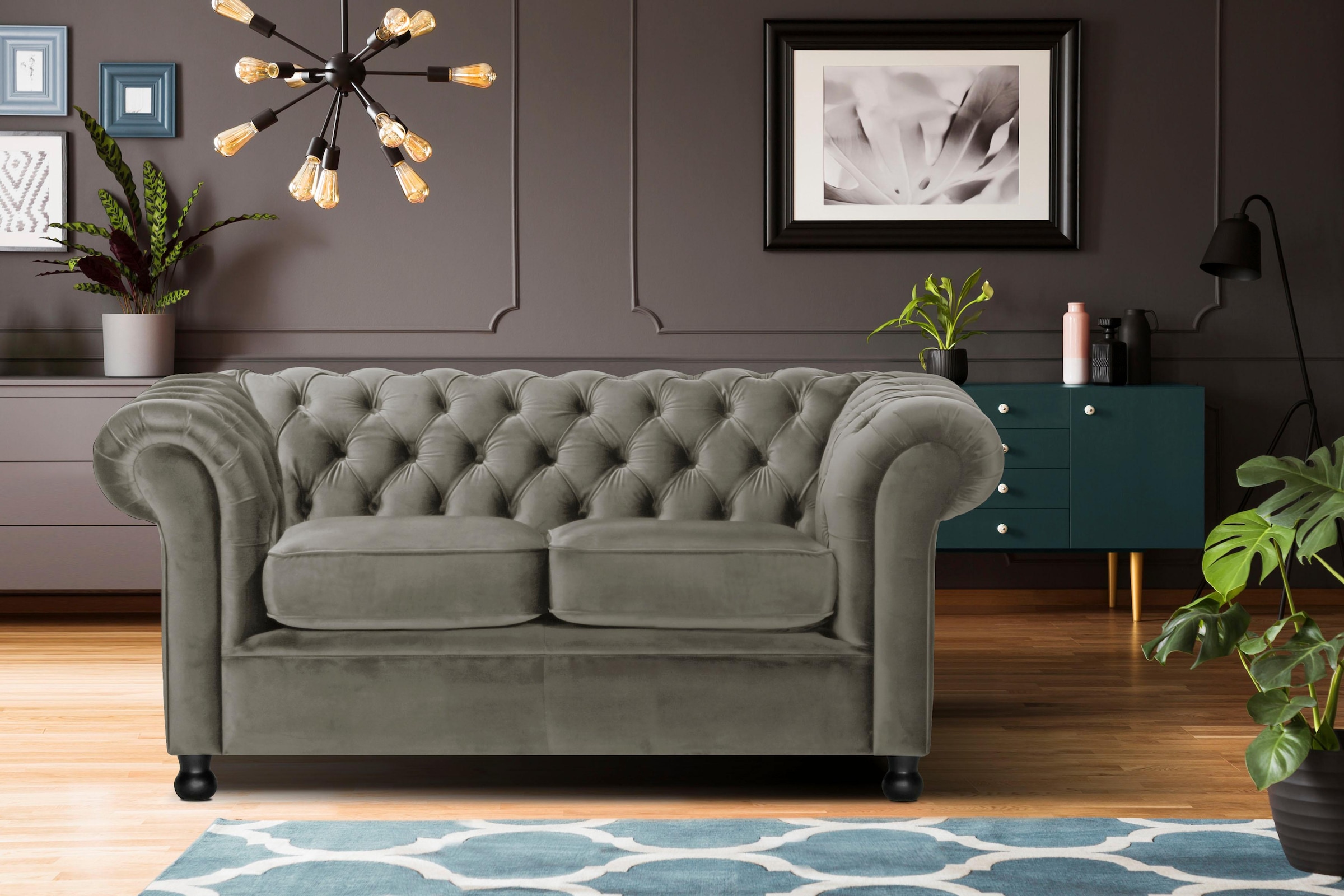 Chesterfield-Sofa »Chesterfield Home 2-Sitzer«, mit edler Knopfheftung und typischen...