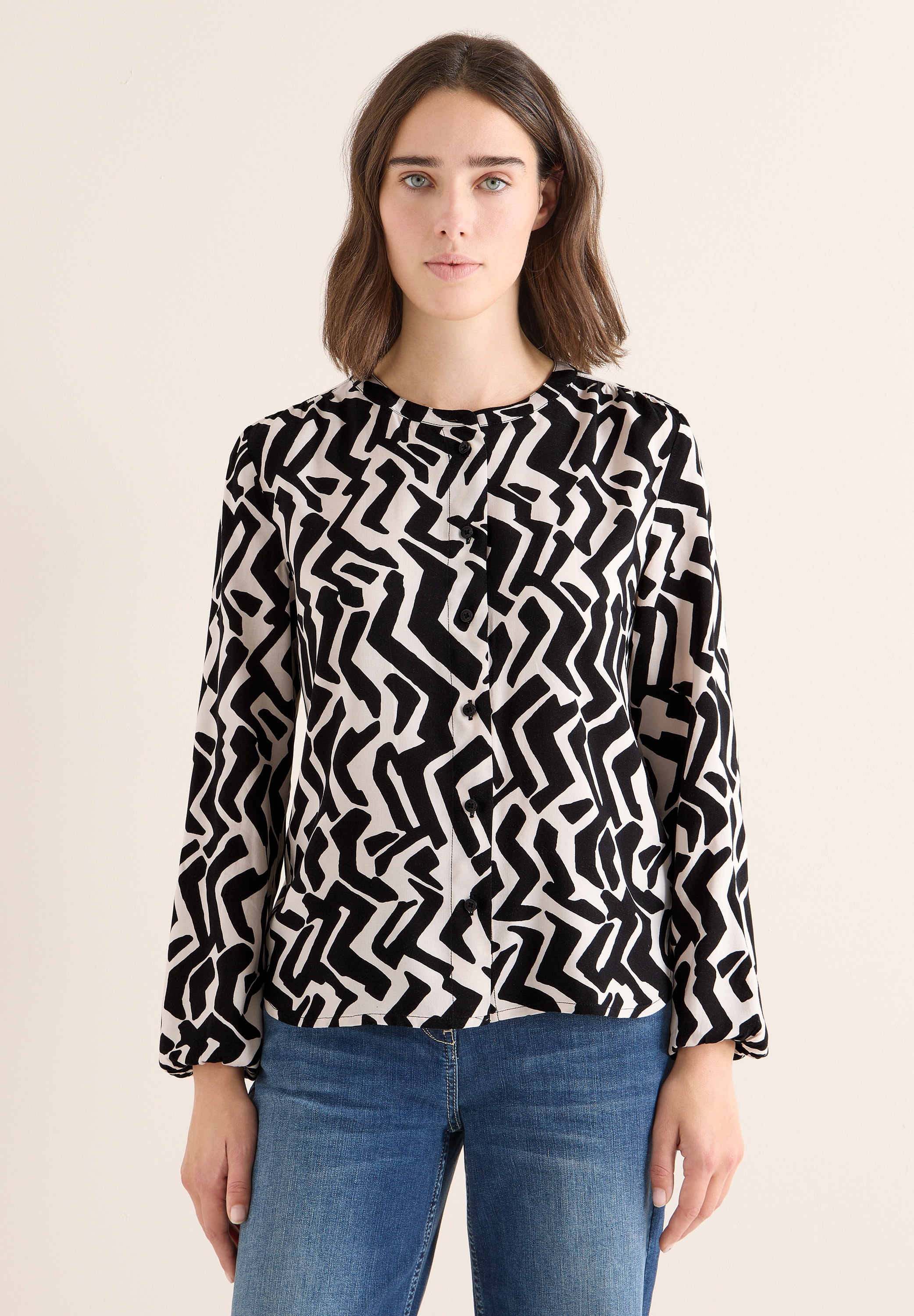 Cecil Langarmbluse mit grafischem Muster günstig online kaufen