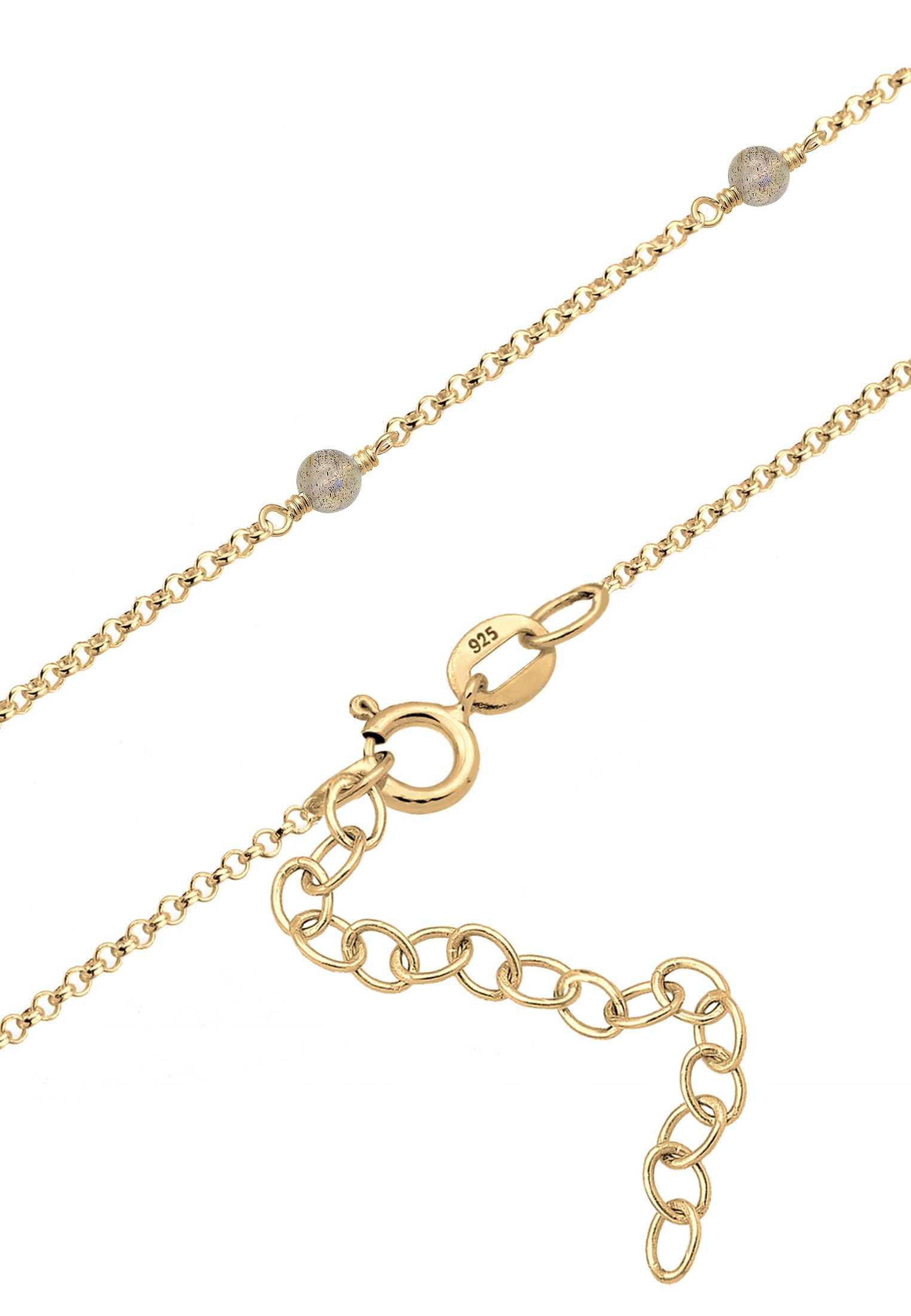 Elli Collier »Choker Labradorit Grau 925 Sterling Silber Gold-plated«