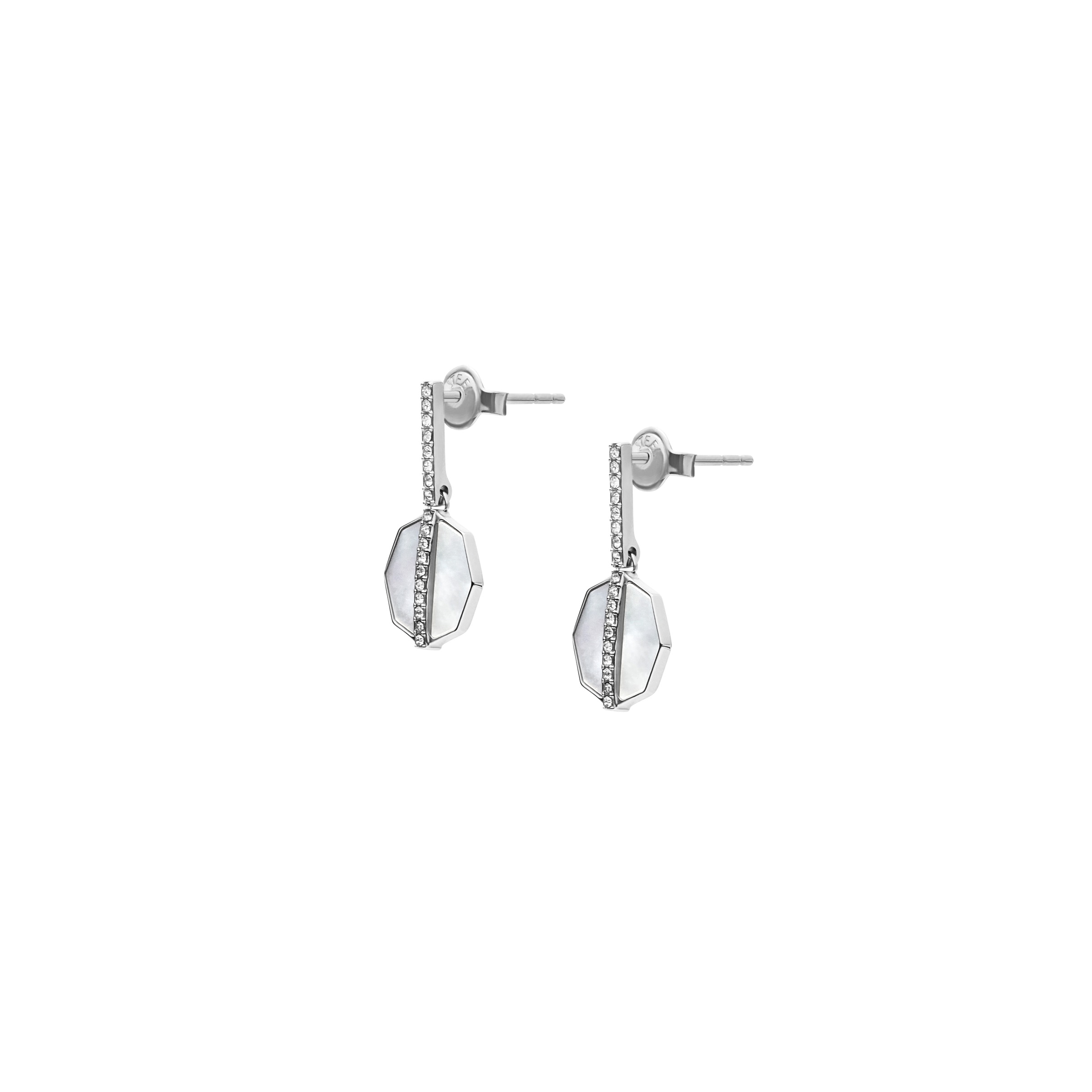 Fossil Paar Ohrstecker »Schmuck Geschenk Edelstahl JEWELRY«, mit Glasstein - mit Perlmutt