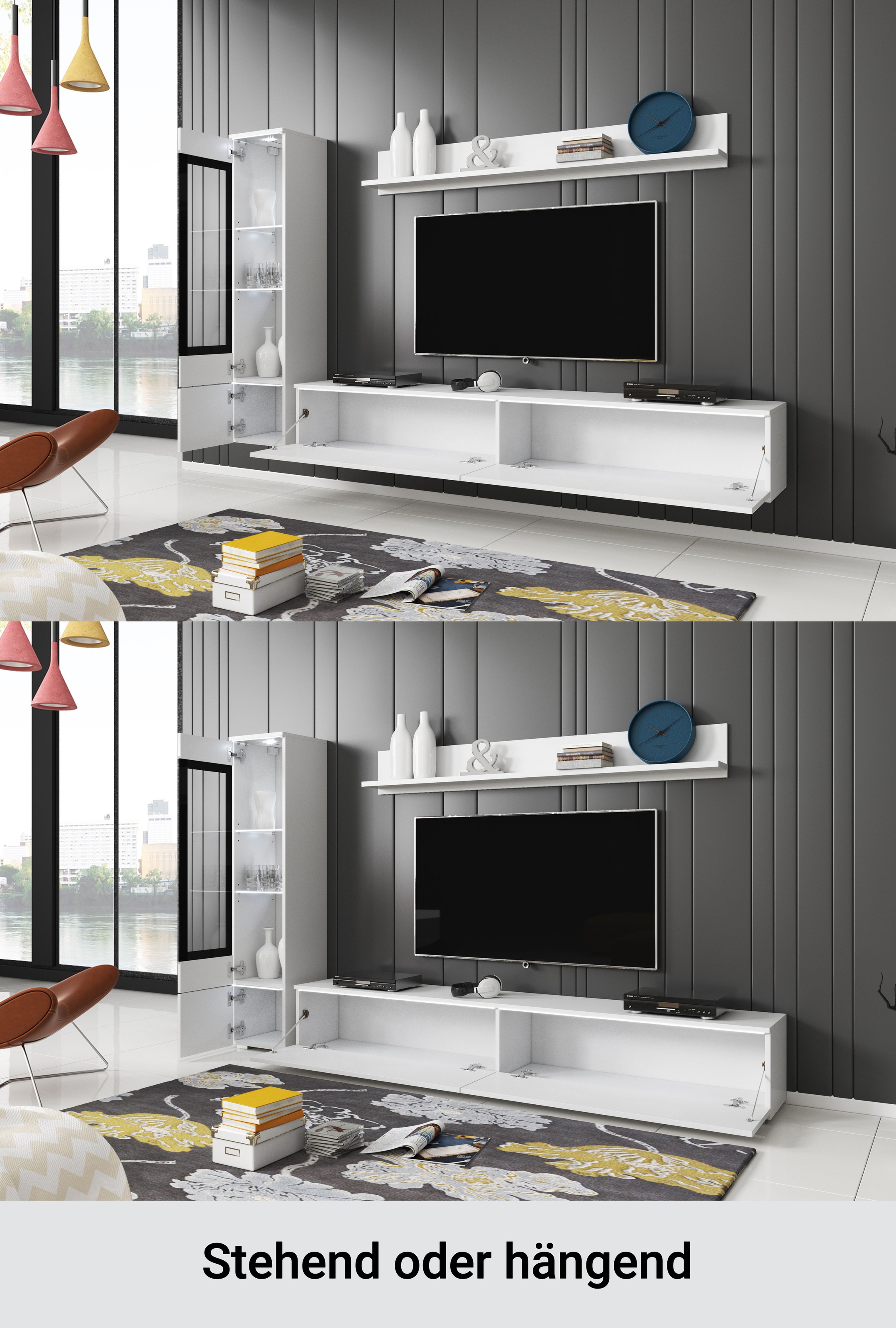 INOSIGN Wohnwand "VERA I, Vitrinen Türanschlag links/rechts wechselbar" Kom günstig online kaufen