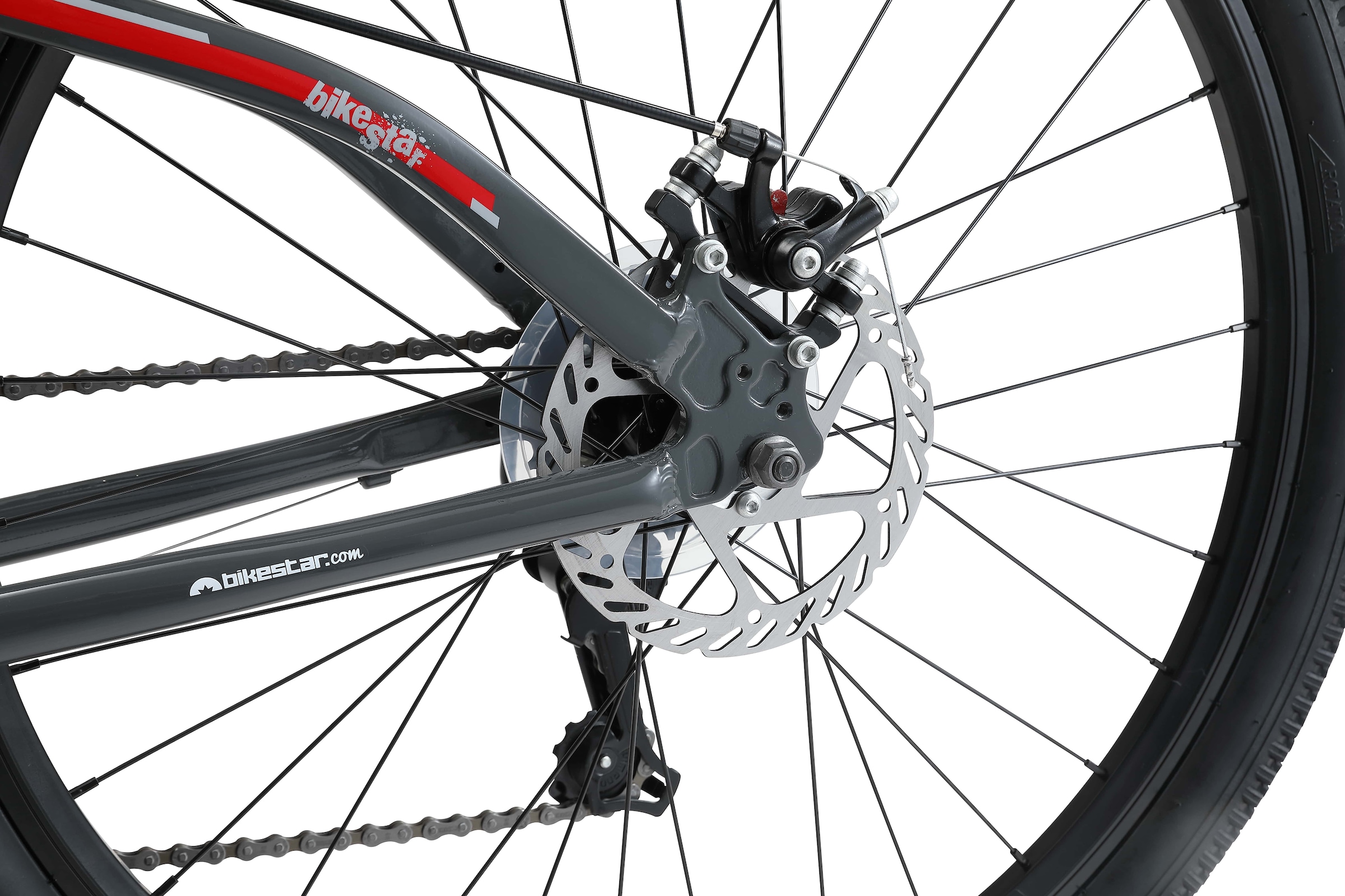 Bikestar Mountainbike, 21 Gang, Shimano, RD-TY300 Schaltwerk, Kettenschaltung, für Damen und Herren, Kettenschaltung