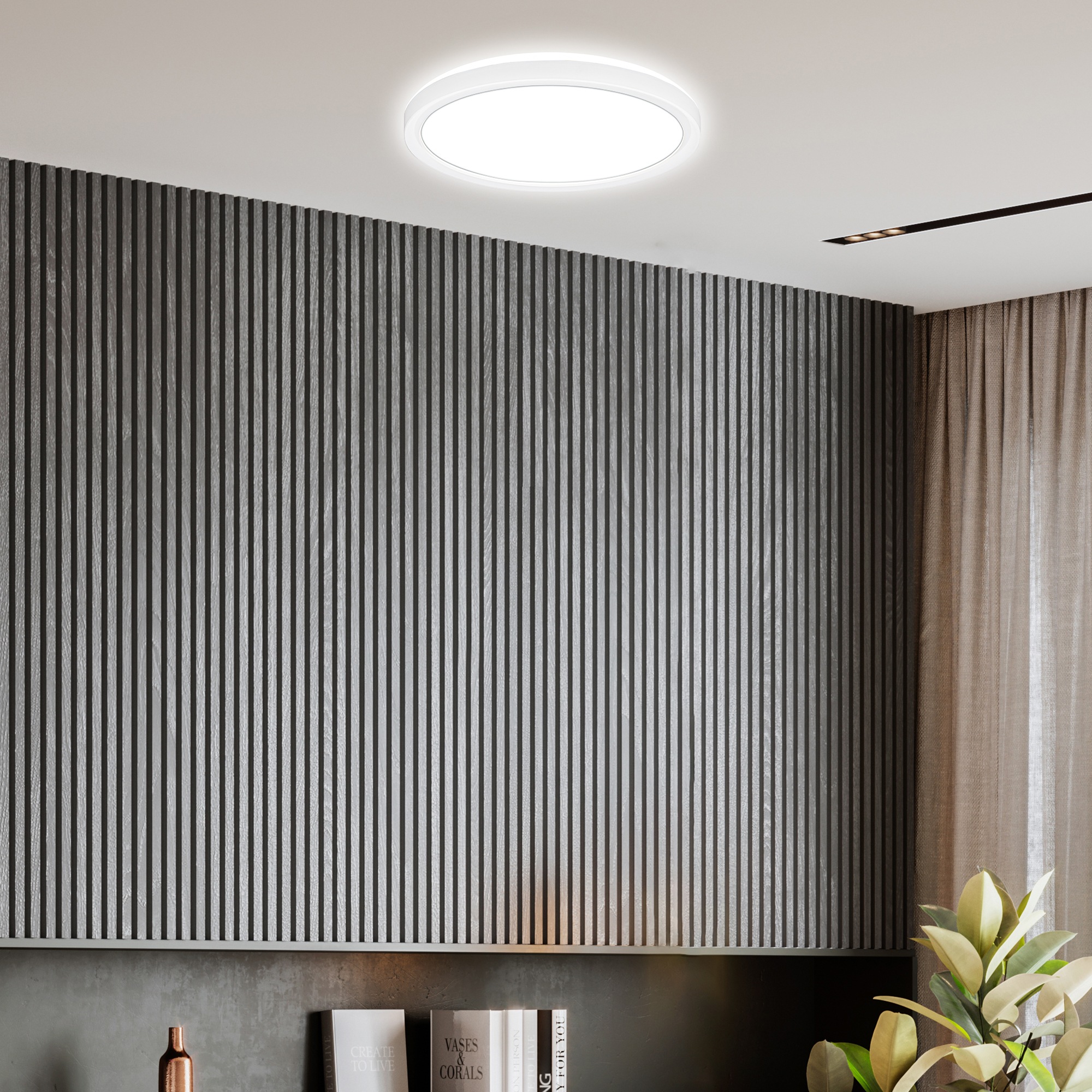 B.K.Licht LED Deckenleuchte »BKL1598 Ultraflache Deckenlampe, LED Panel mit Backlight«, 1 flammig, Leuchtmittel LED-Modul | LED fest integriert, 4.000K, 1.900 Lm, 16W, indirekte Hintergrundbeleuchtung, ⌀24cm, Weiß