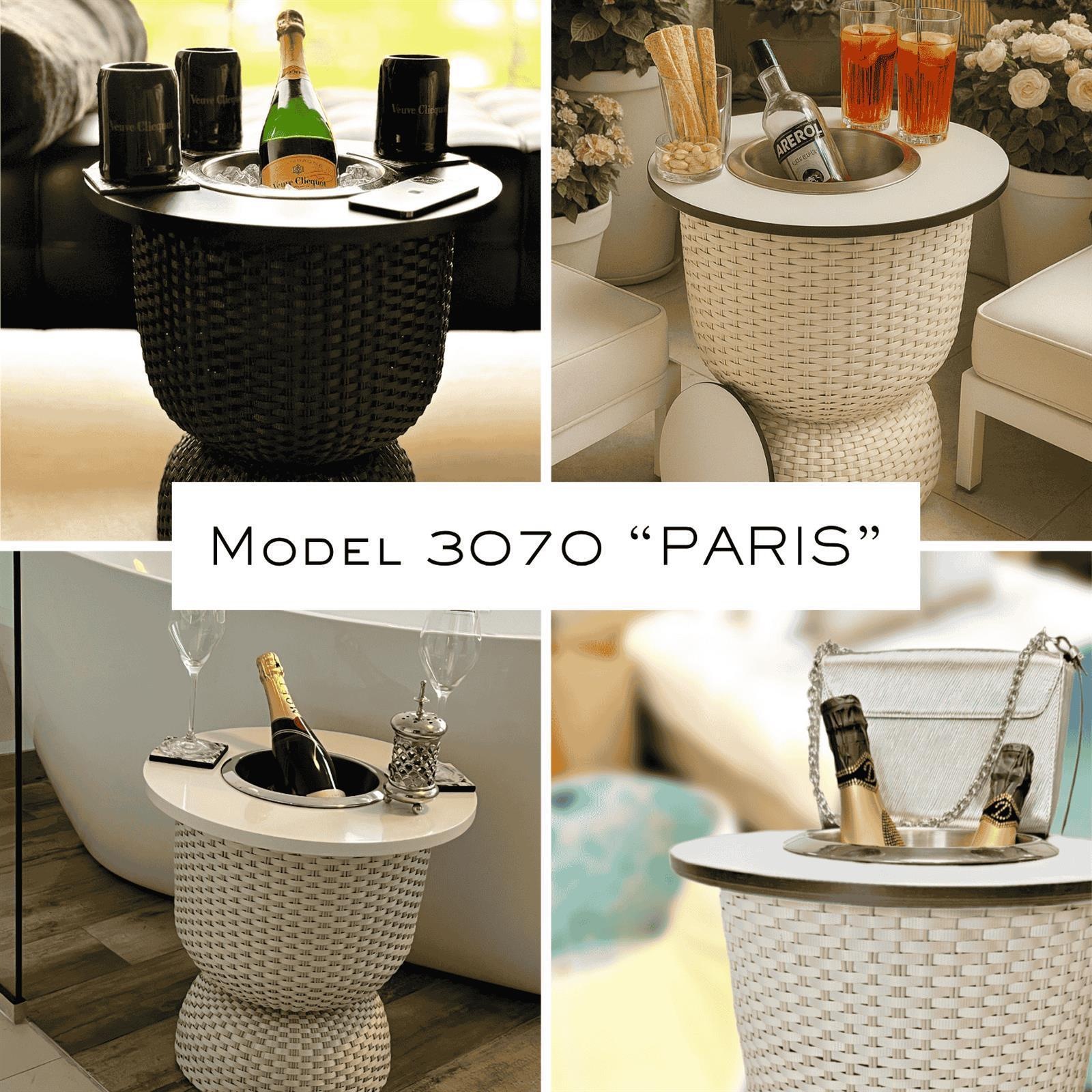 COOTAB Cooler Table Beistelltisch »3-in-1 Loungetisch mit Edelstahl-Kühler Paris 43 cm« 1 Stk. tlg. Wetterfest, Pflegeleicht, Hitzebeständig