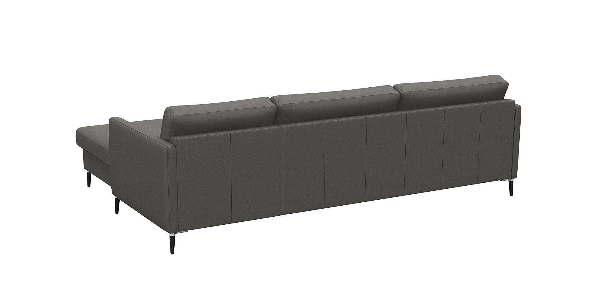 FLEXLUX Ecksofa »Fiore, super Sitzkomfort durch Kaltschaum im Sitz, L-Form«, schmale Armlehnen, Füße Alu+schwarz