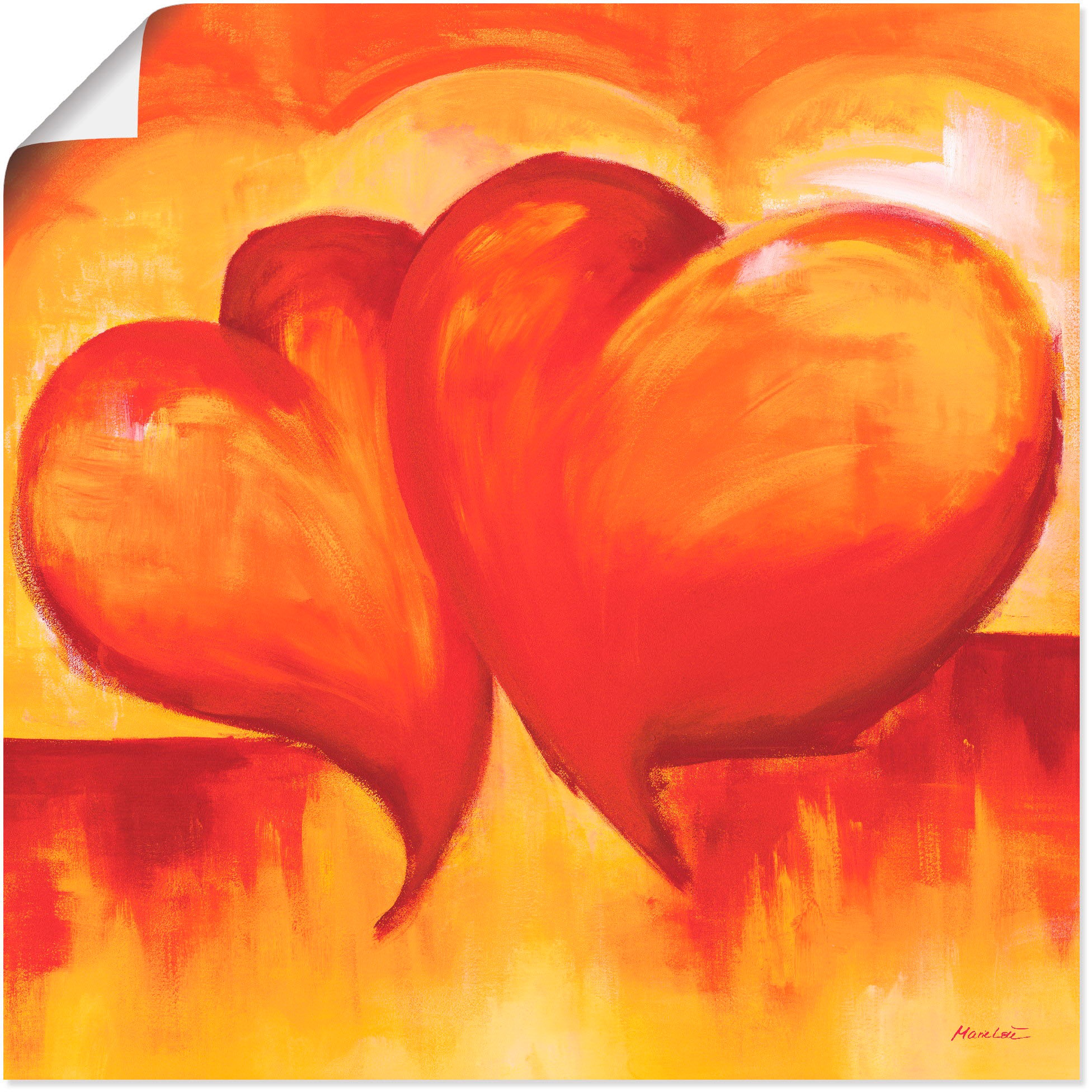 Artland Paveikslas »Abstrakte Herzen - Orange«...