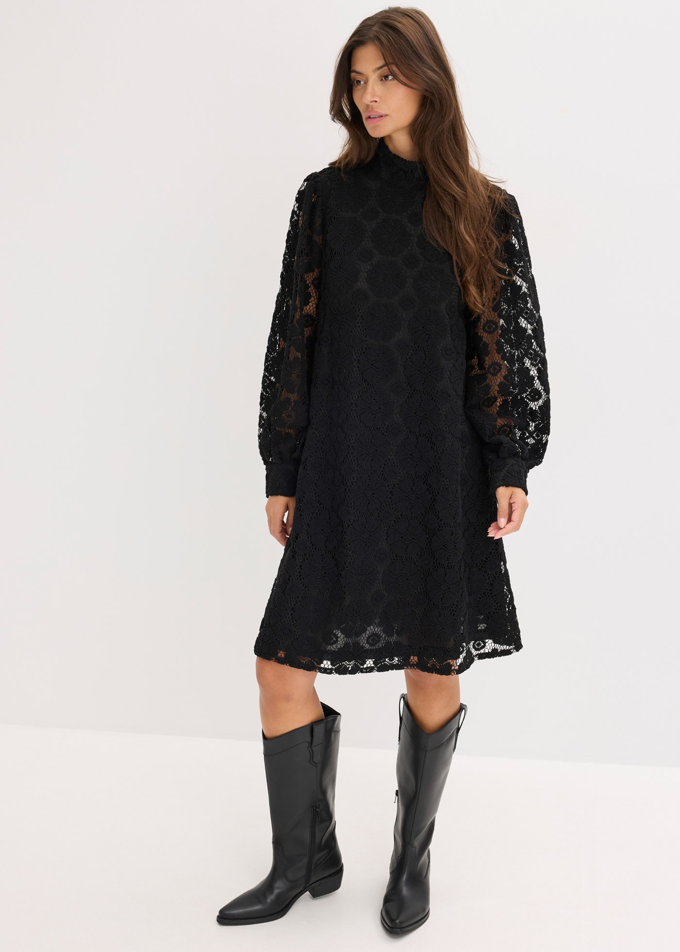 bonprix Minikleid "Minikleid aus Spitze" festlicher Stil, aus Polyester, A- günstig online kaufen