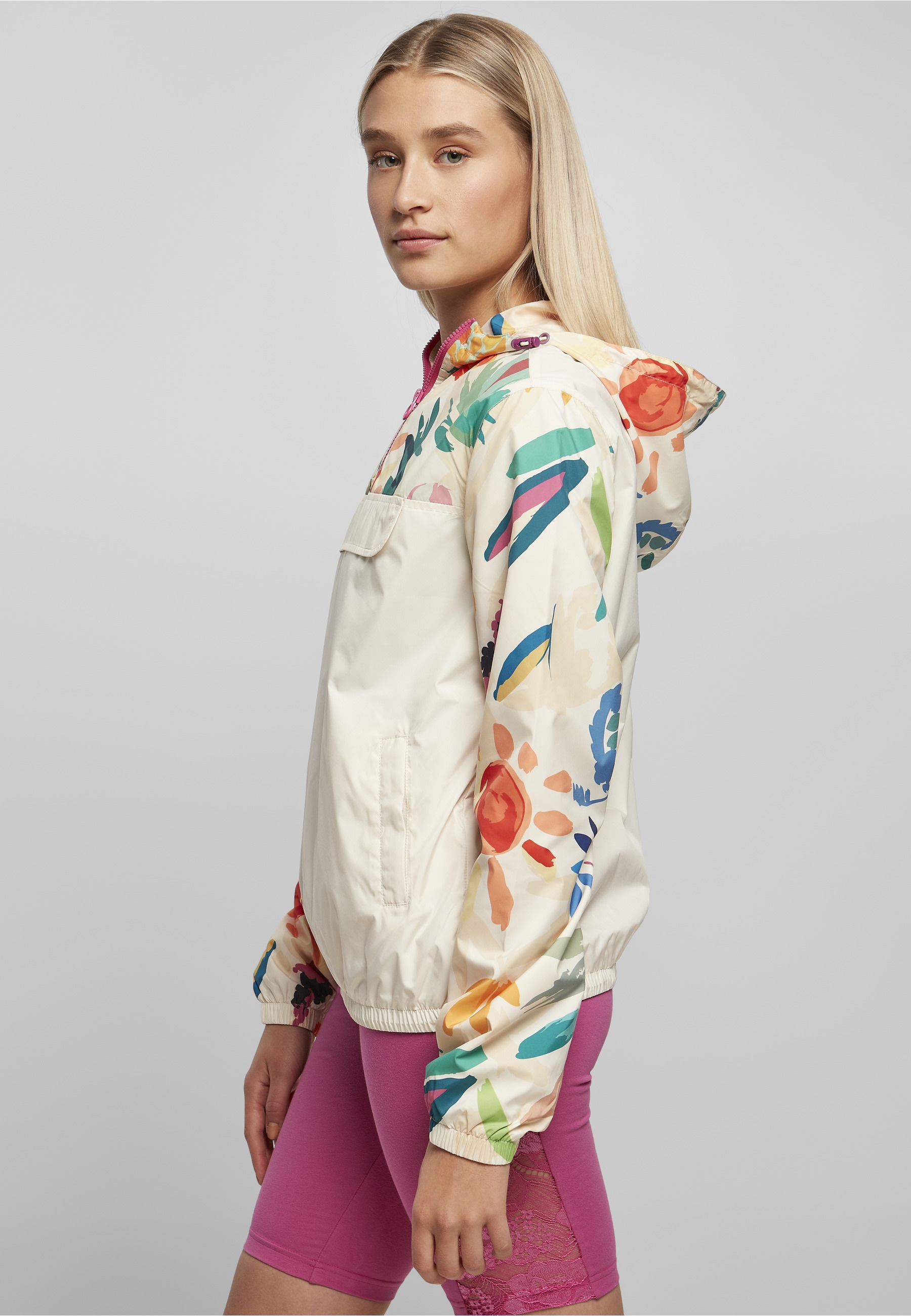 URBAN CLASSICS Langmantel »Urban Classics Damen Ladies Mixed Pull Over Jacket«
