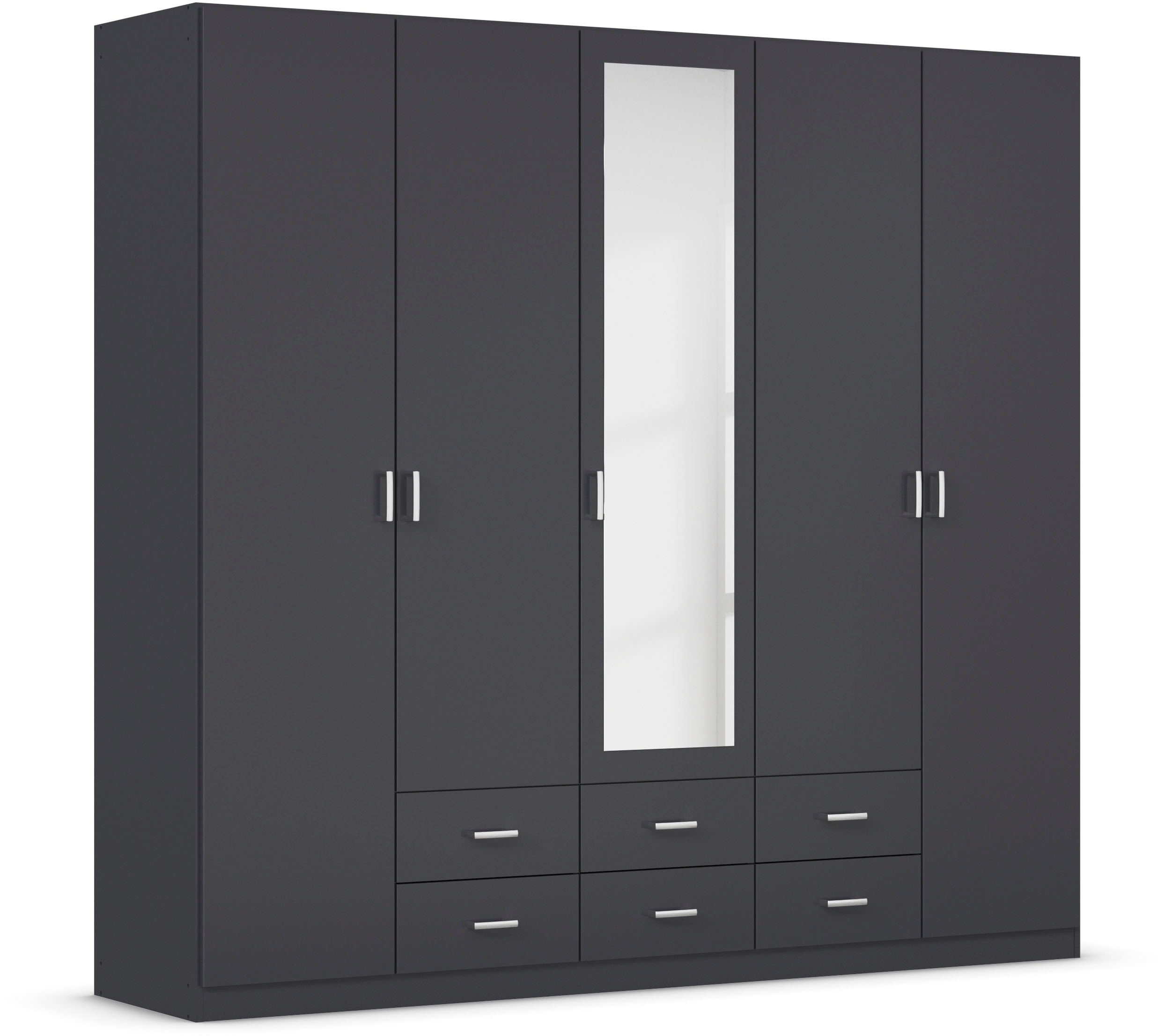 rauch Kleiderschrank "Schrank Garderobe Ankleide GAMMA Breiten 91/136/181/226/271/315/360 cm" in 3 Ausstattungen BASIC/CLASSIC/PREMIUM (inkl. SOFT-CLOSE-Funktion), verschiedene Griff-Varianten, mit Spiegel TOPSELLER MADE IN GERMANY