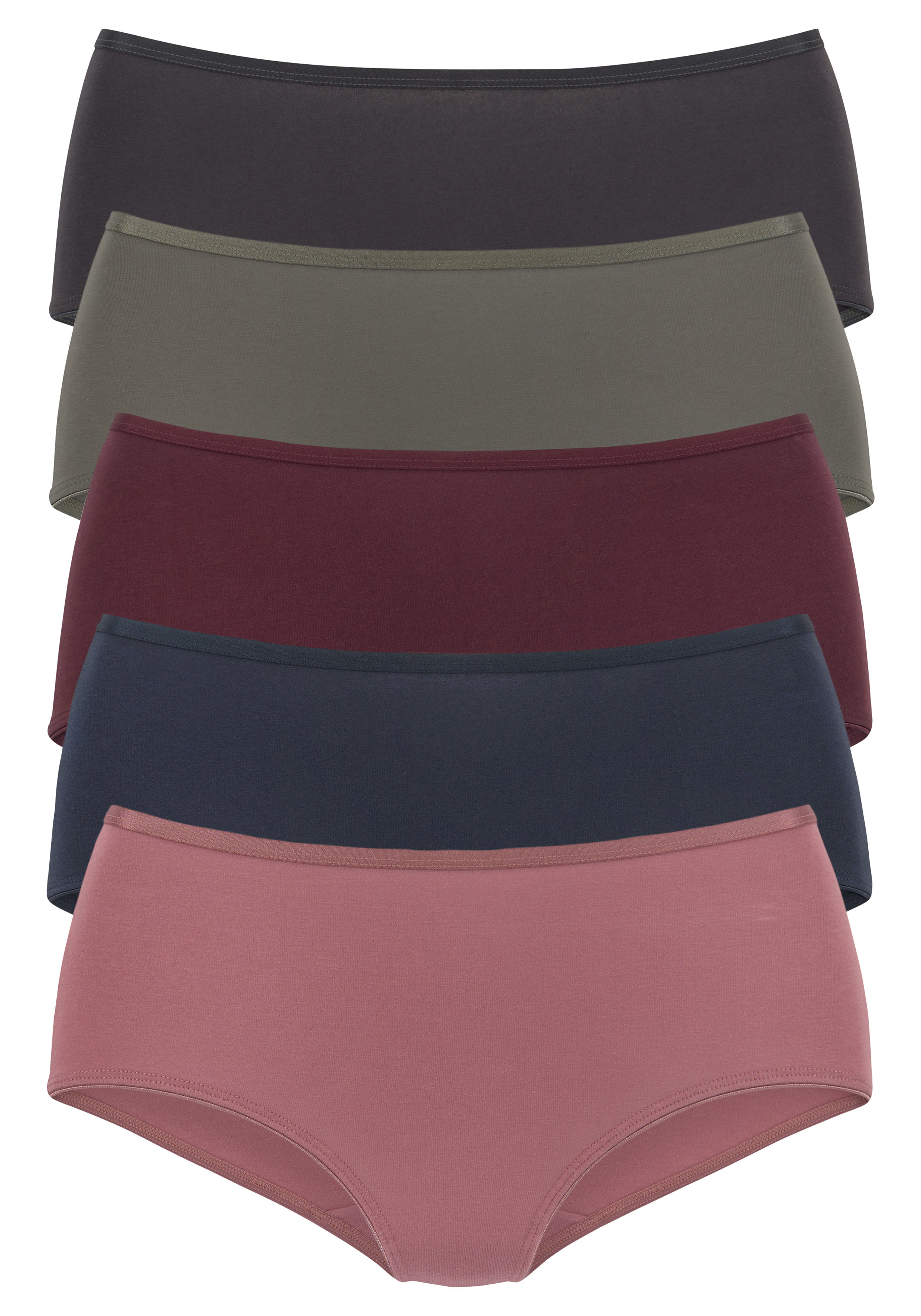 Vivance by Lascana Taillenslip 5er-Pack, aus elastischer Baumwoll-Qualität
