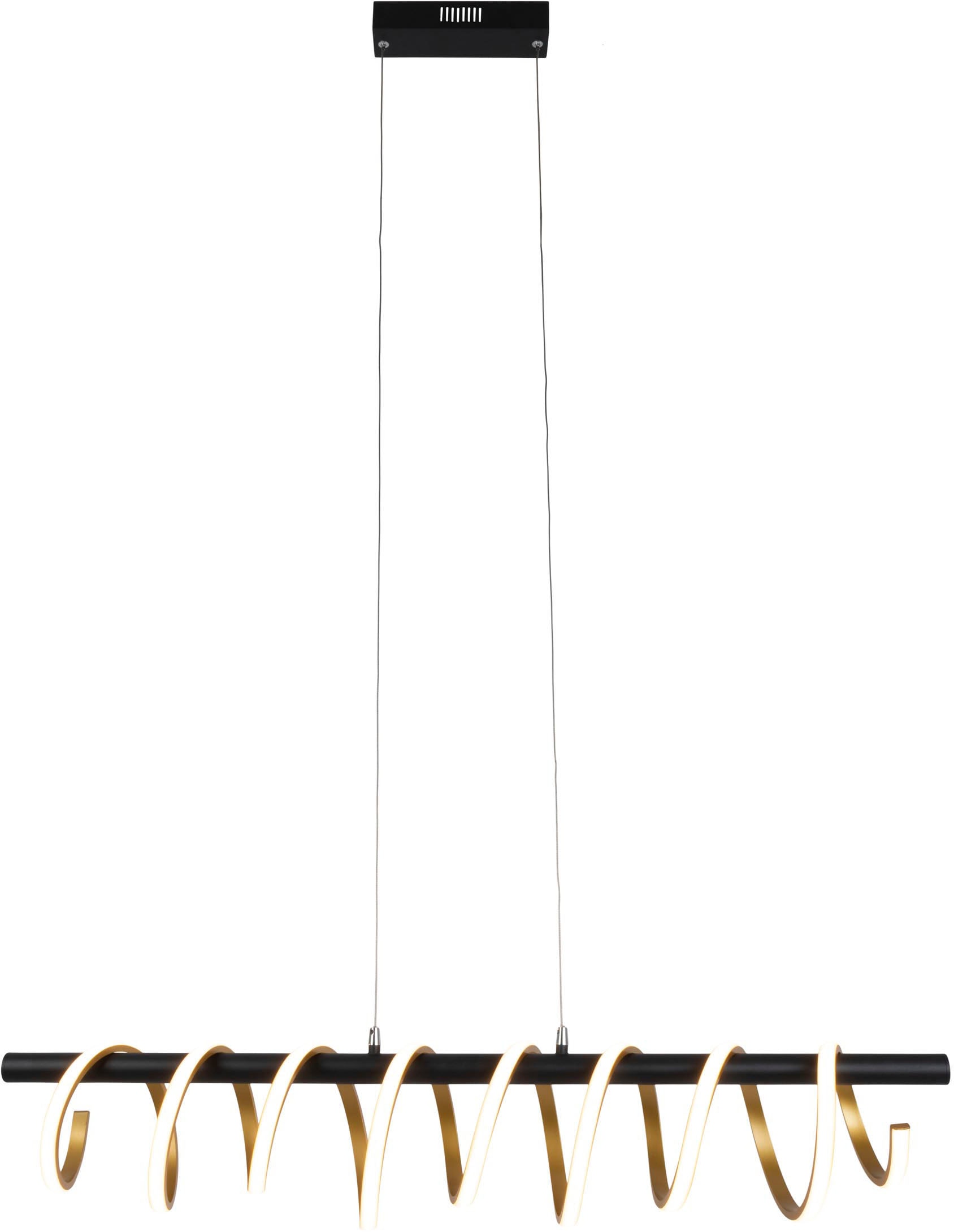 näve LED Pendelleuchte »Belleza«, 1 flammig, Leuchtmittel LED-Modul | LED fest integriert, Hängeleuchte warmweiß, 3-Stufen-dimmbar, 32W, L:100cm, goldfarben