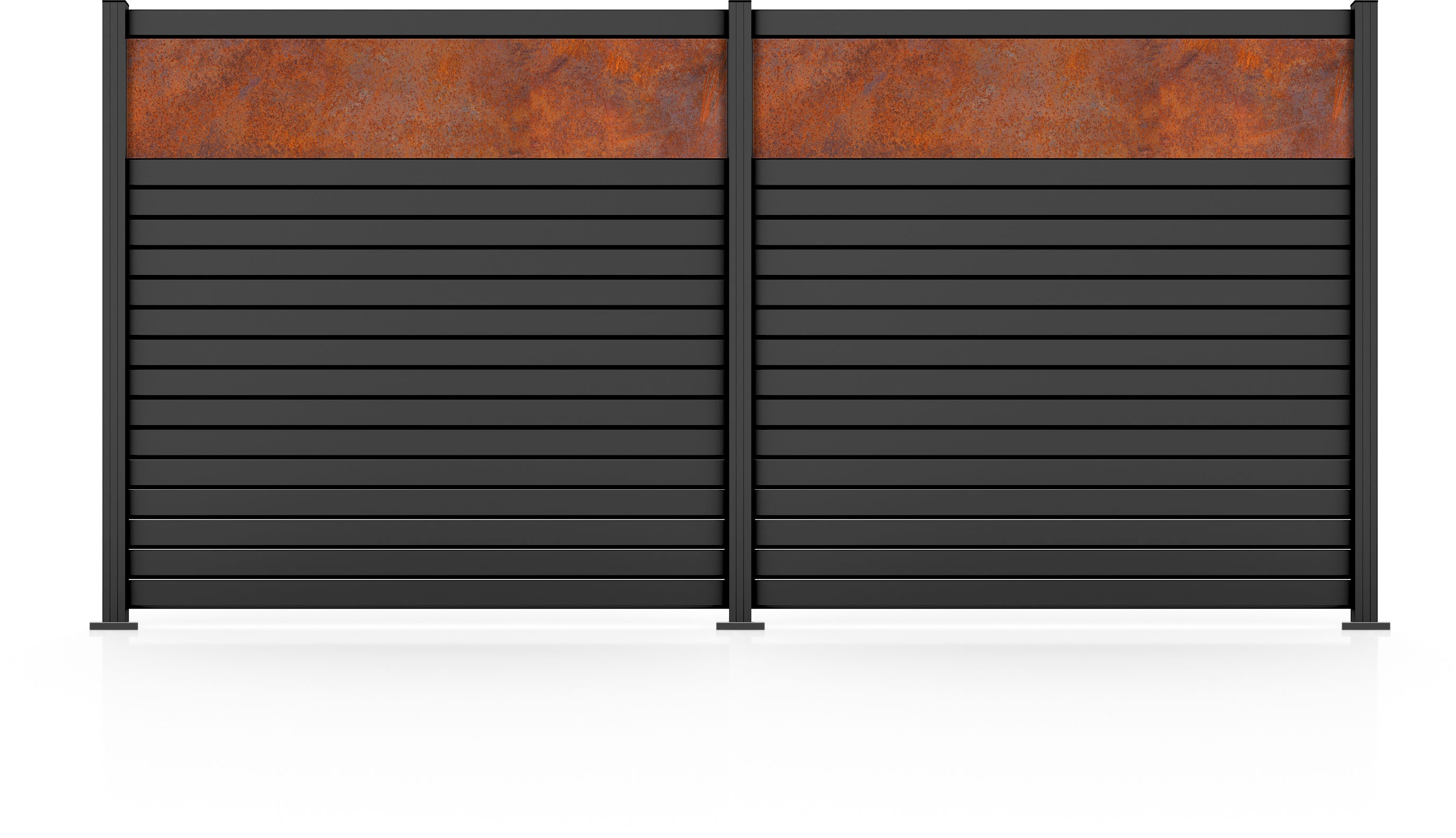 STAKET PRO 1100000002199 "Komplettzaun "Rhombus Mini" Breite 1800 mm + Cortenstahl" Zaunhöhe 180 cm, Zaunlänge 3,684 - 5,526 m