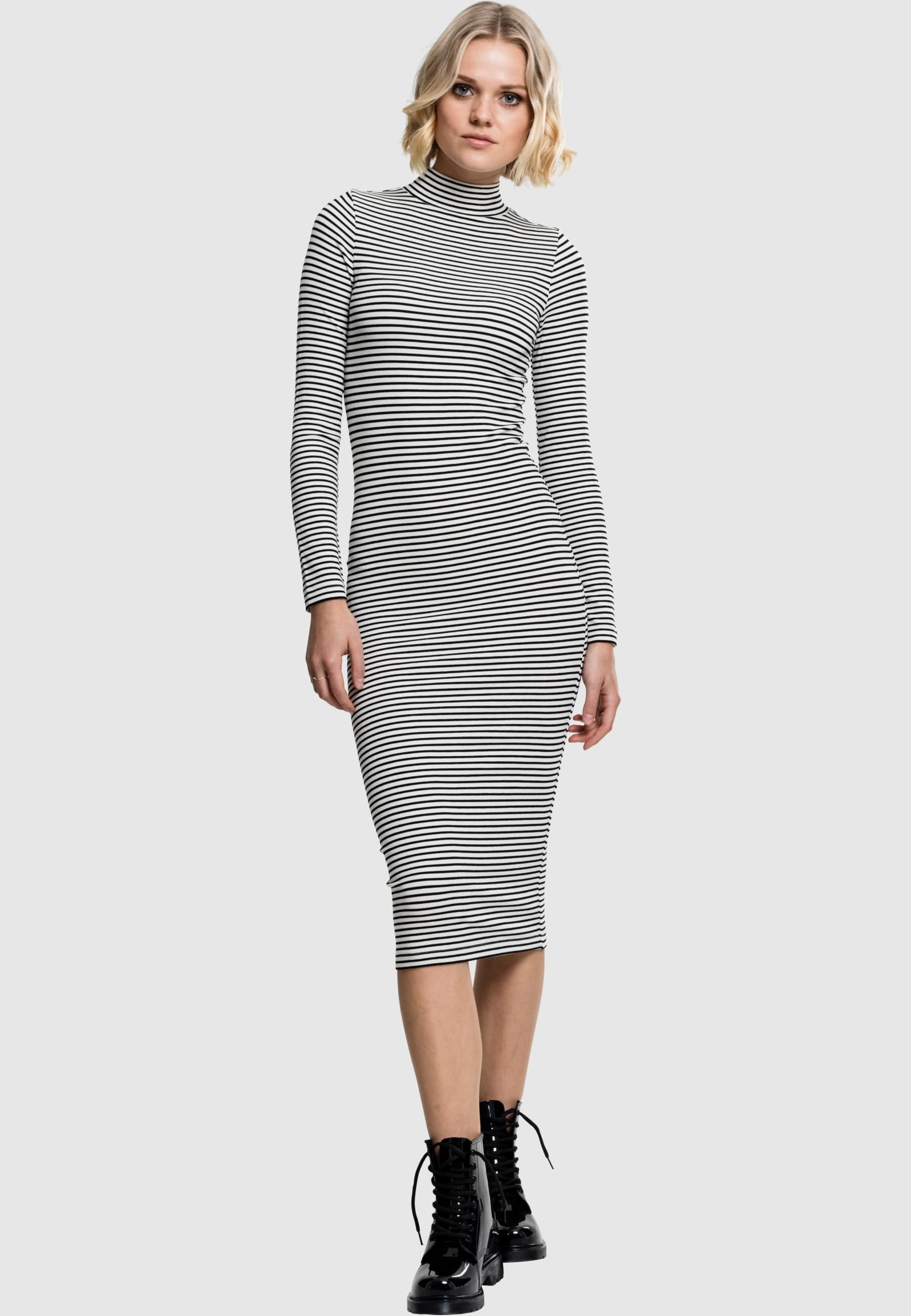 URBAN CLASSICS Shirtkleid »Urban Classics Damen Ladies Striped Turtleneck Dress«, (1 tlg.)