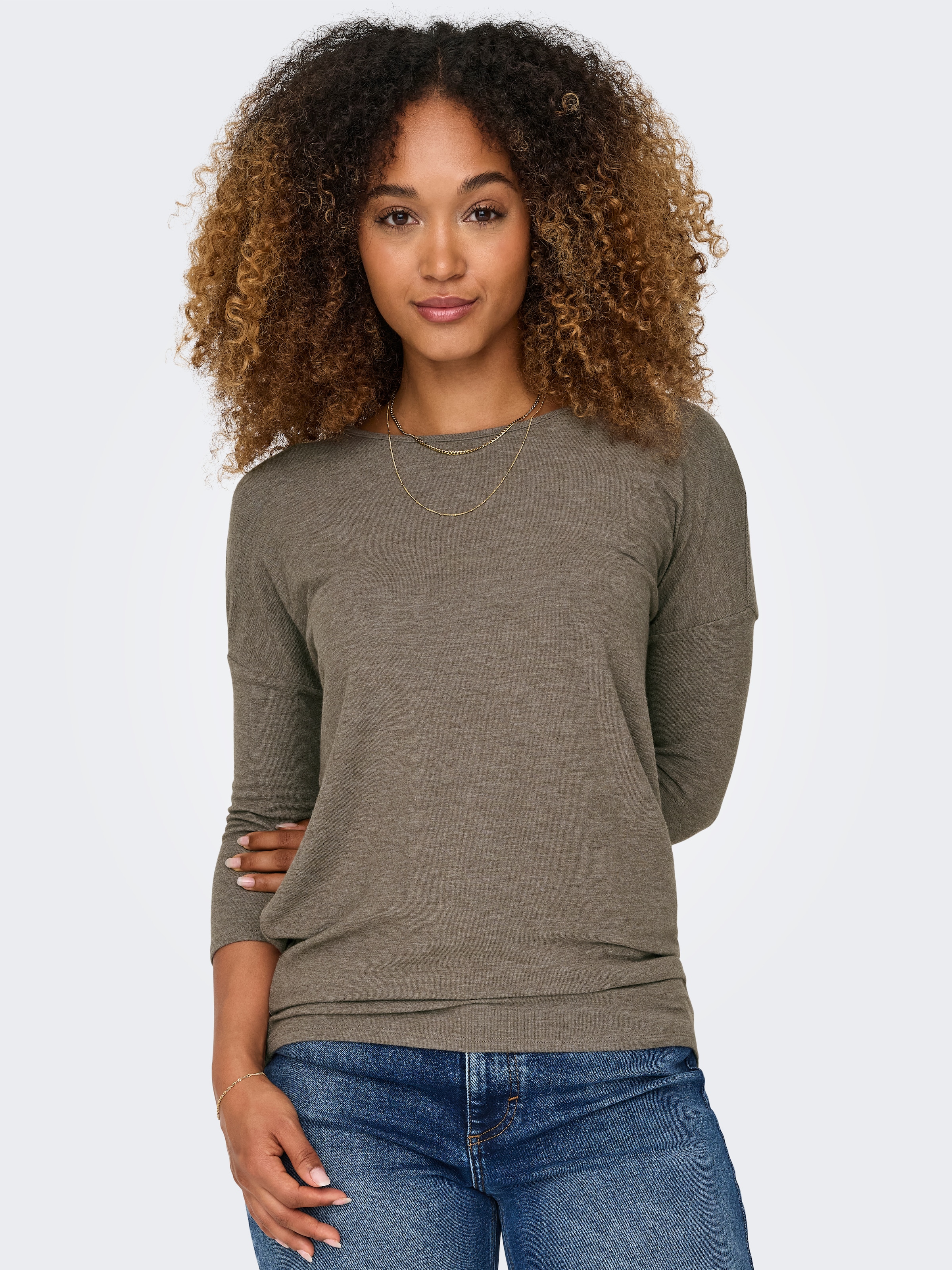 ONLY 3/4-Arm-Shirt "ONLGLAMOUR 3/4 TOP JRS NOOS", in lässiger Oversize-Form günstig online kaufen