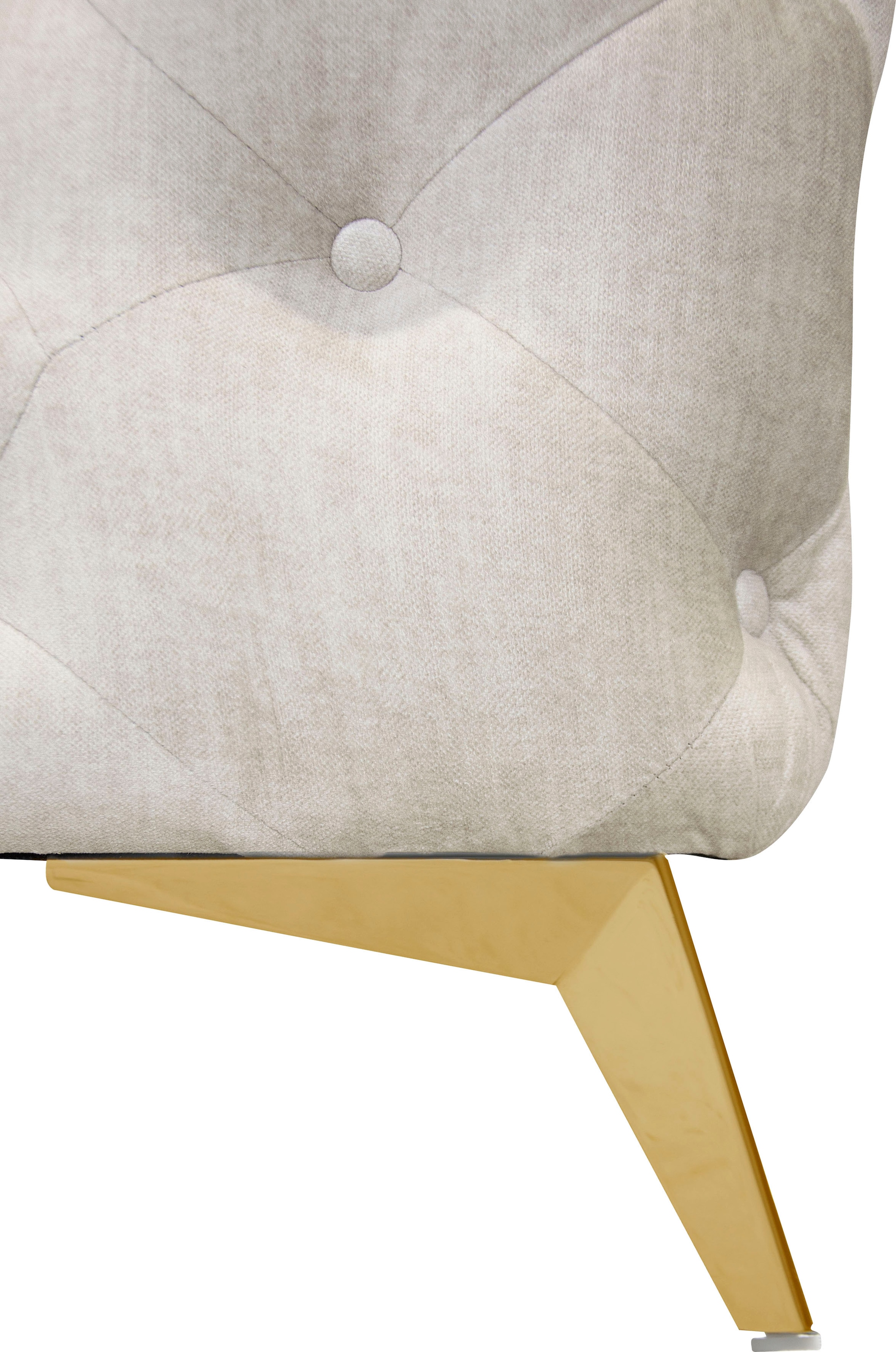Leonique Chesterfield-Sofa »Ecksofa GLYNIS L-Form mit Wellenunterfederung, Maße B/T/H 323/264/75cm«, aufwändige Knopfheftung, moderne Chesterfield Optik, Fußfarbe wählbar