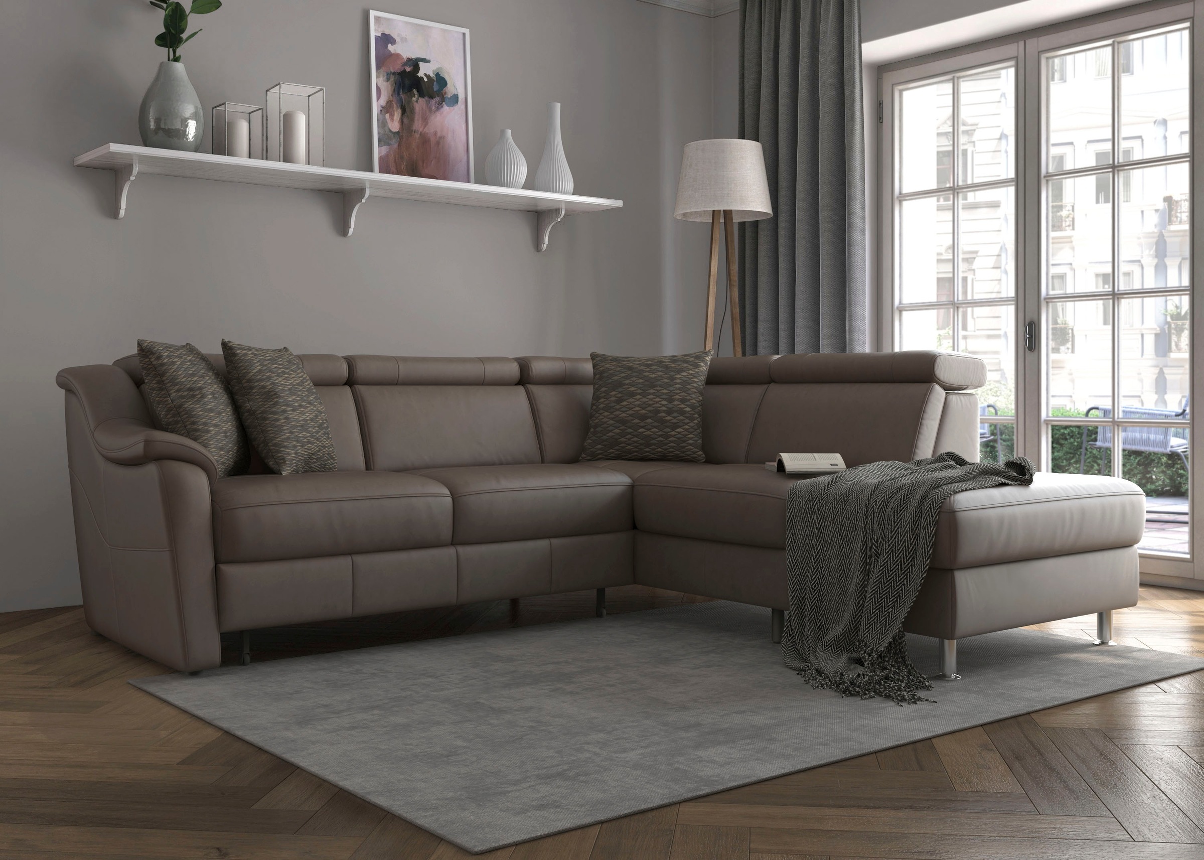 Thumbnail - sit&more Ecksofa "Freetown L-Form", inklusive Kopfteilverstellung und komfortablem Federkern