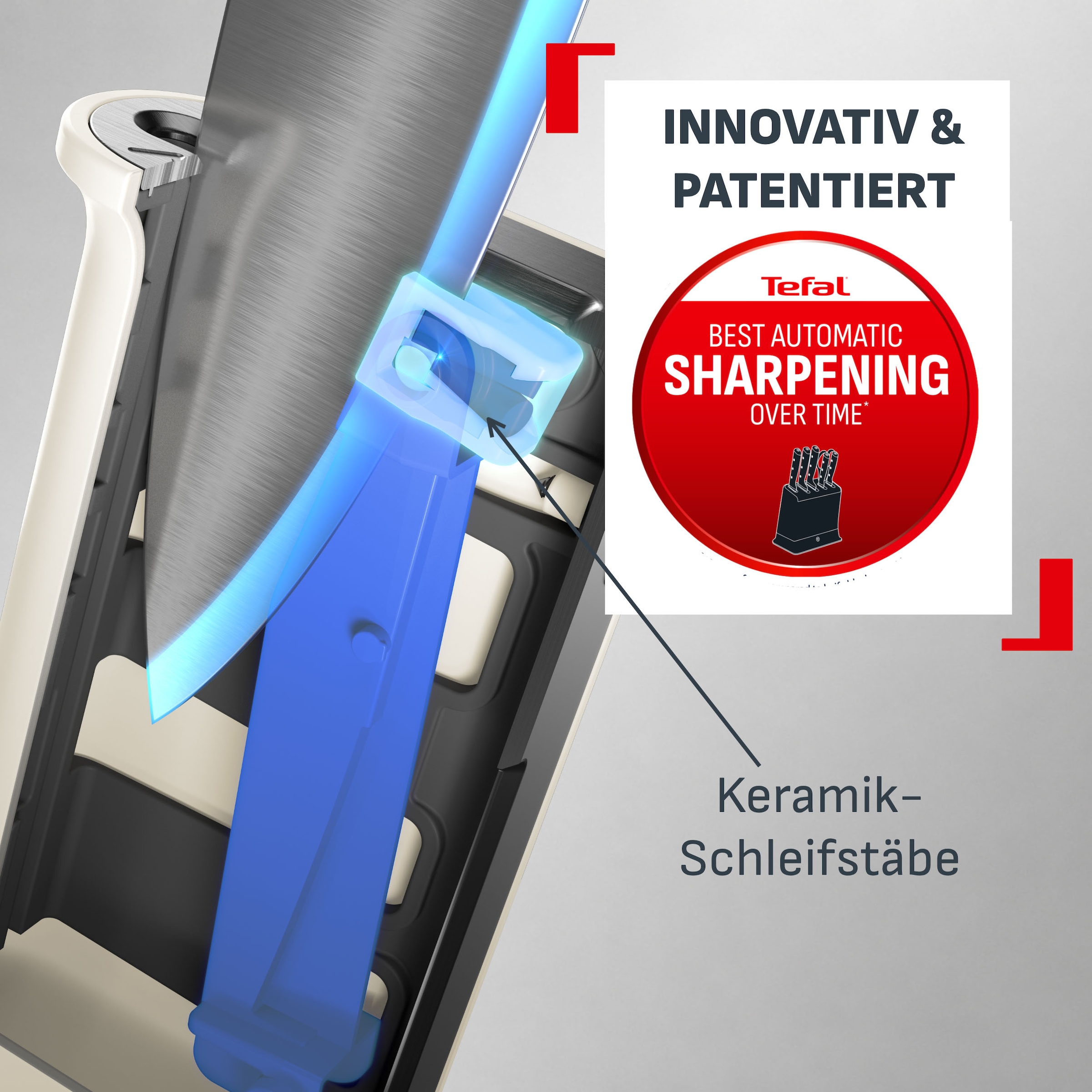 Tefal Kochmesser »EverSharp Daily« selbstschärfender Messerschutz, schlankes Design, spülmaschinenfest