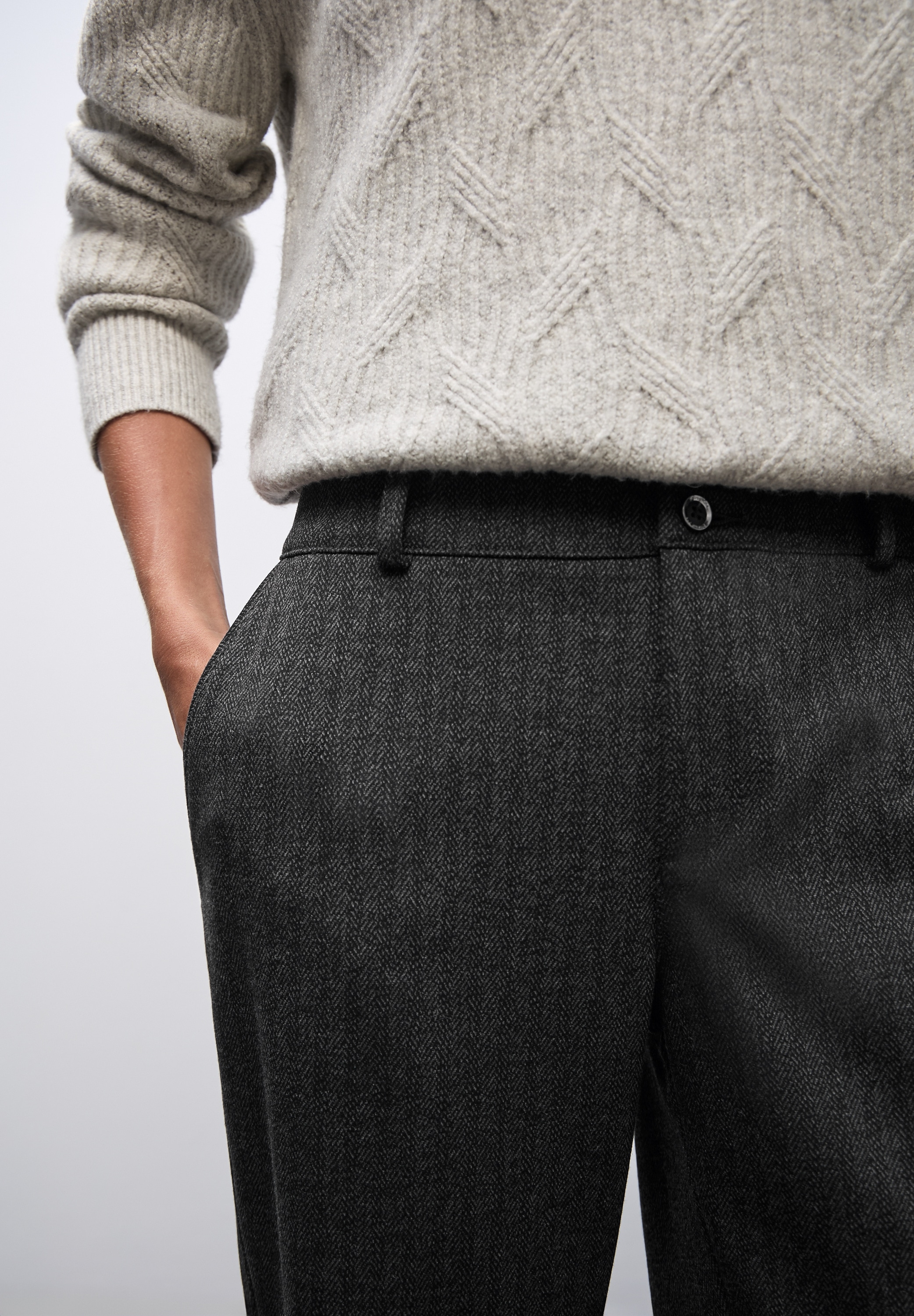 STREET ONE Webhose  mit Fischgrät-Muster