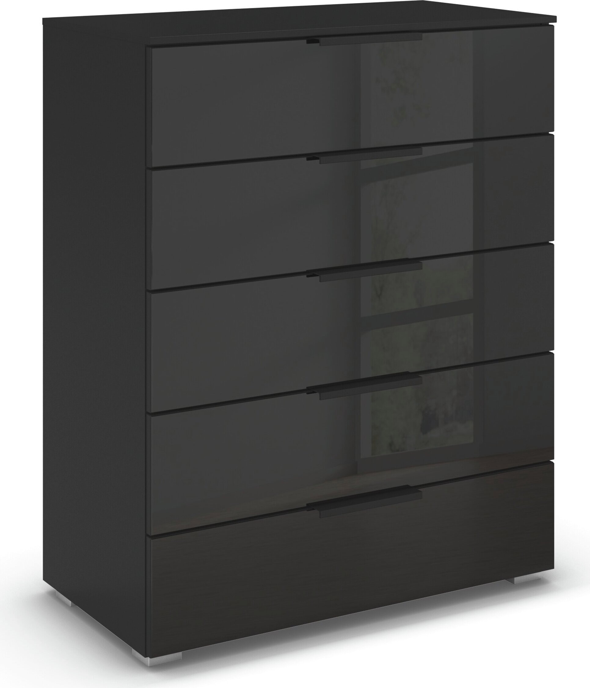rauch Schubkastenkommode "Highboard Sideboard Kommode MONTCLAR Frontauswahl Dekor/Hochglanz/Glas" in 2 Breiten: 40 oder 80 cm / Höhe 100 cm, inkl. Soft-Close-Funktion, mit 5 geräumigen Schubladen, viele Griffvarianten MADE IN GERMANY