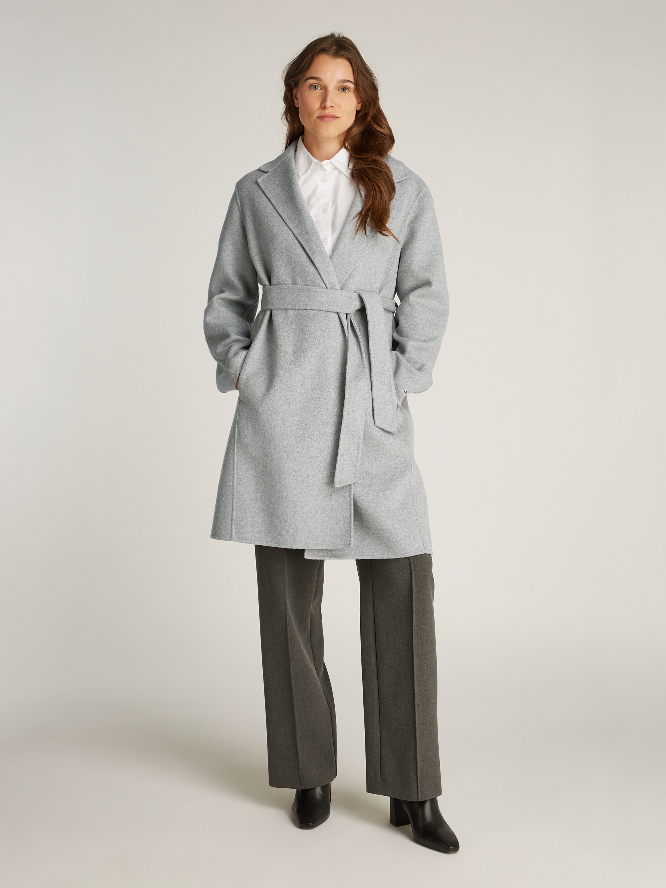 Kurzmantel »REG DF WOOL BELTED COAT«, mit Gürtel