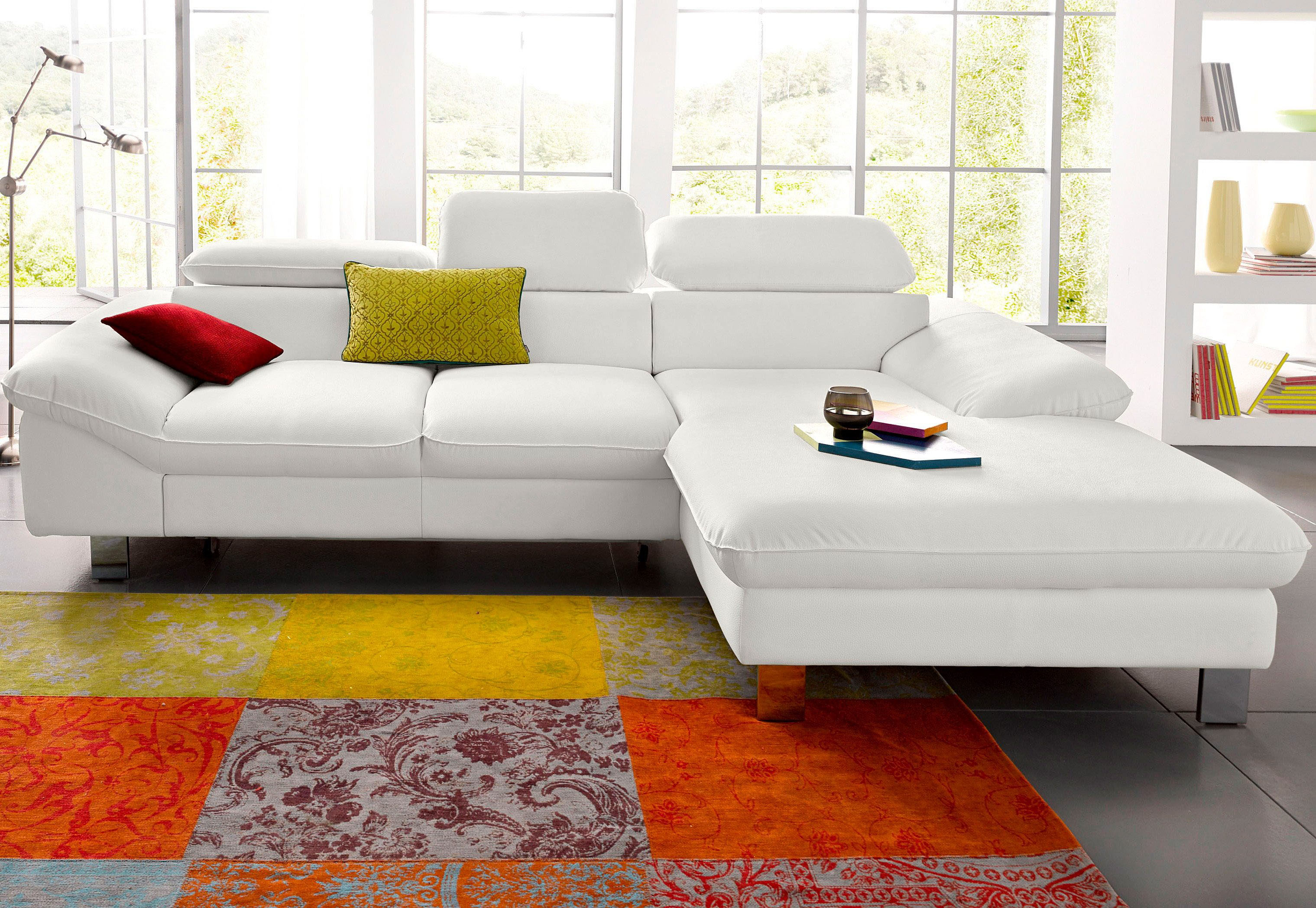 COTTA Ecksofa "Driver L-Form, B:268 cm, moderne Couch mit Wellenunterfederung" Kopfteilverstellung, optional Schlaffunktion & Bettkasten