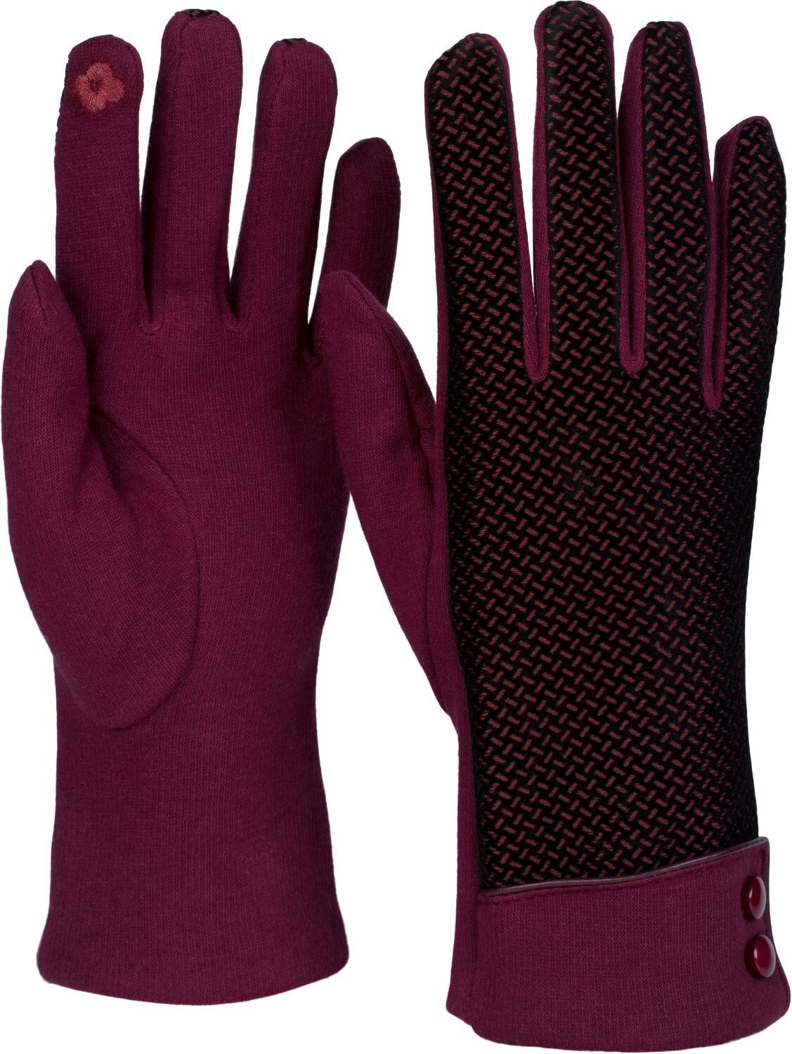 styleBREAKER Baumwollhandschuhe "Touchscreen Handschuhe mit weichem Riffel Muster" 1 Stk.