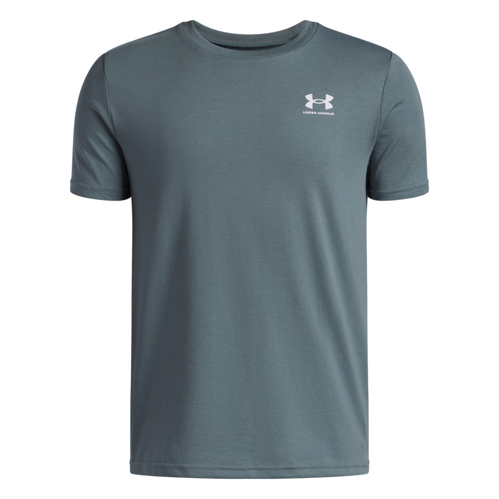UNDER ARMOUR Jungen T-Shirt "UA B SPORTSTYLE LC SS"jasper blau,, weiß, Gr. XS, Obermaterial: 60% Baumwolle, 40% Polyester, Shirts, Für Kinder