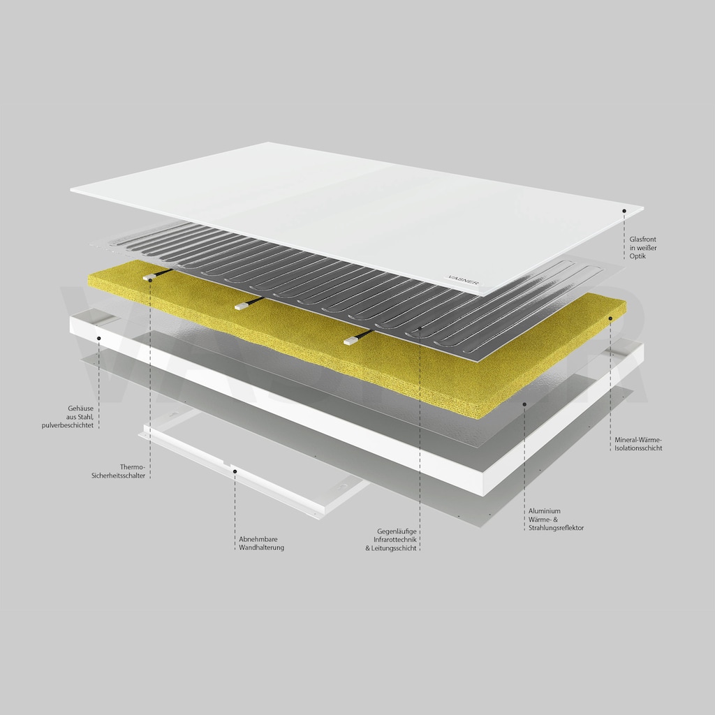 Vasner Infrarotheizung »Glas mit Rahmen weiß, 300 W, Citara G«