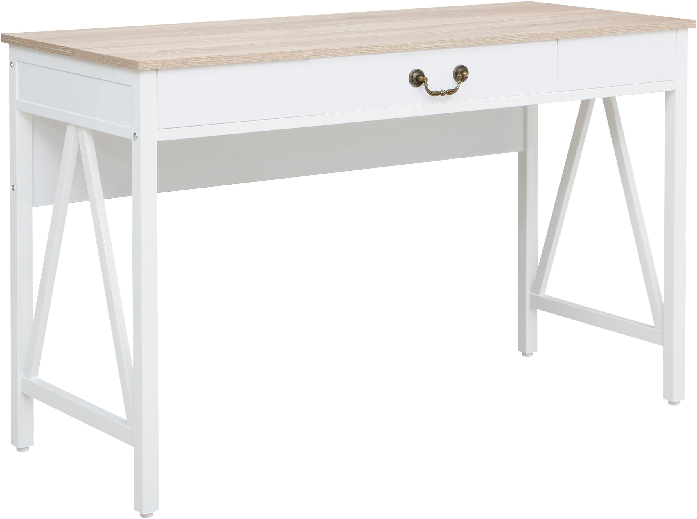 Home affaire Schreibtisch »Bellerie«, Landhausoptik, Soft-Close, kratzfeste Oberfläche, Breite 120 cm
