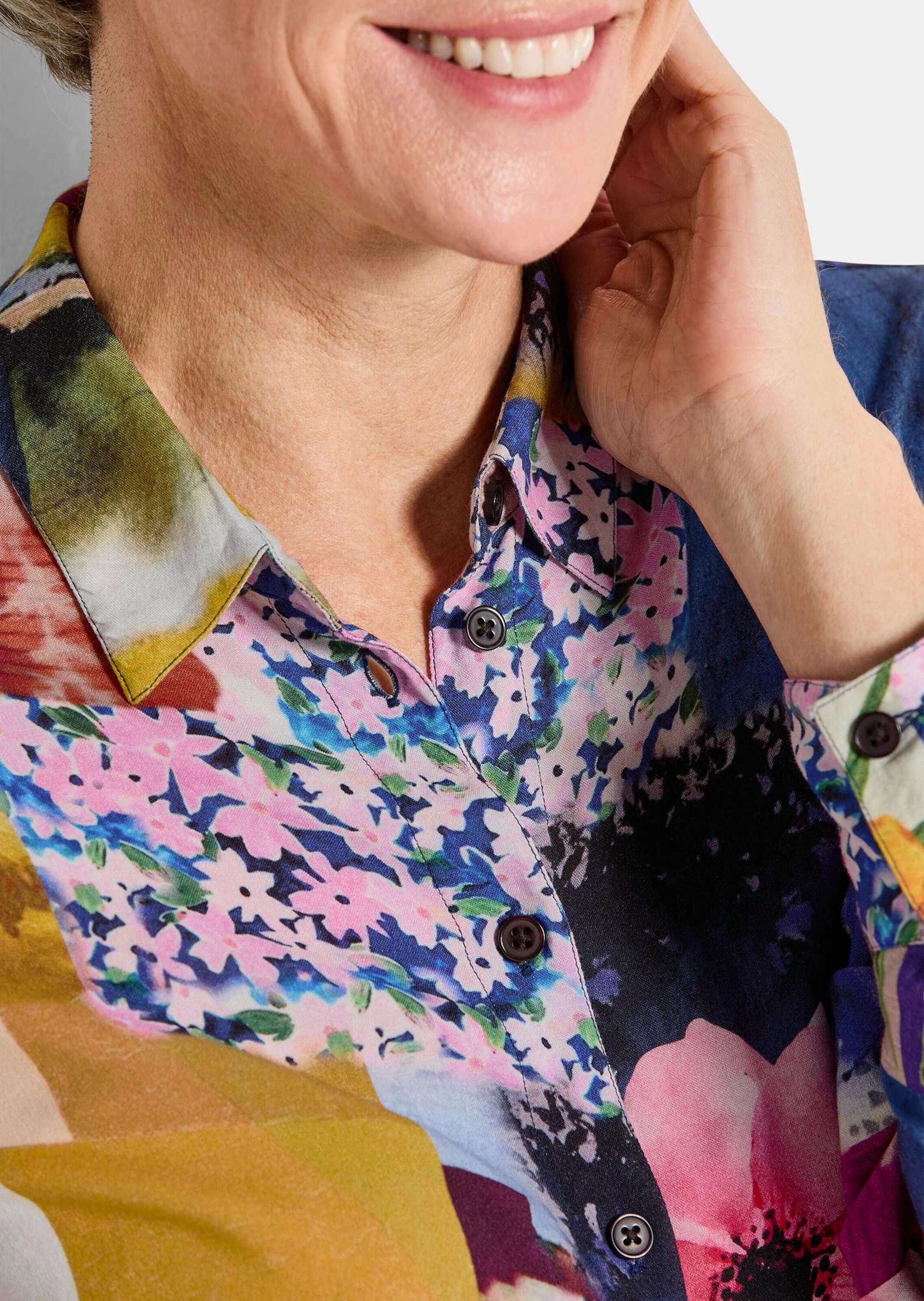 GOLDNER Hemdbluse »Hemdbluse aus Viskose im Mustermix«