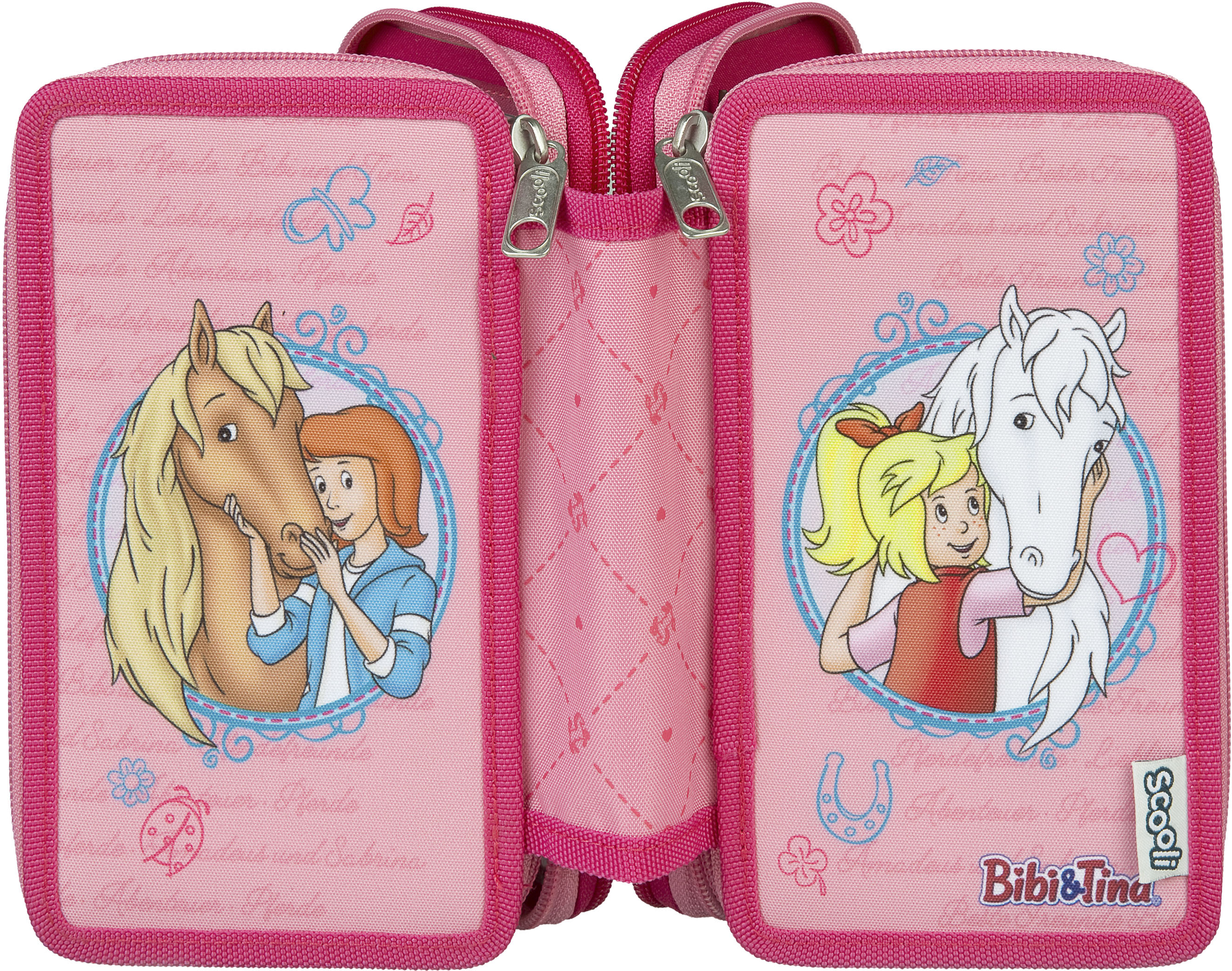 Thumbnail - Scooli Federmäppchen "Tripledecker, Bibi & Tina", befüllt, inklusive Geodreieck