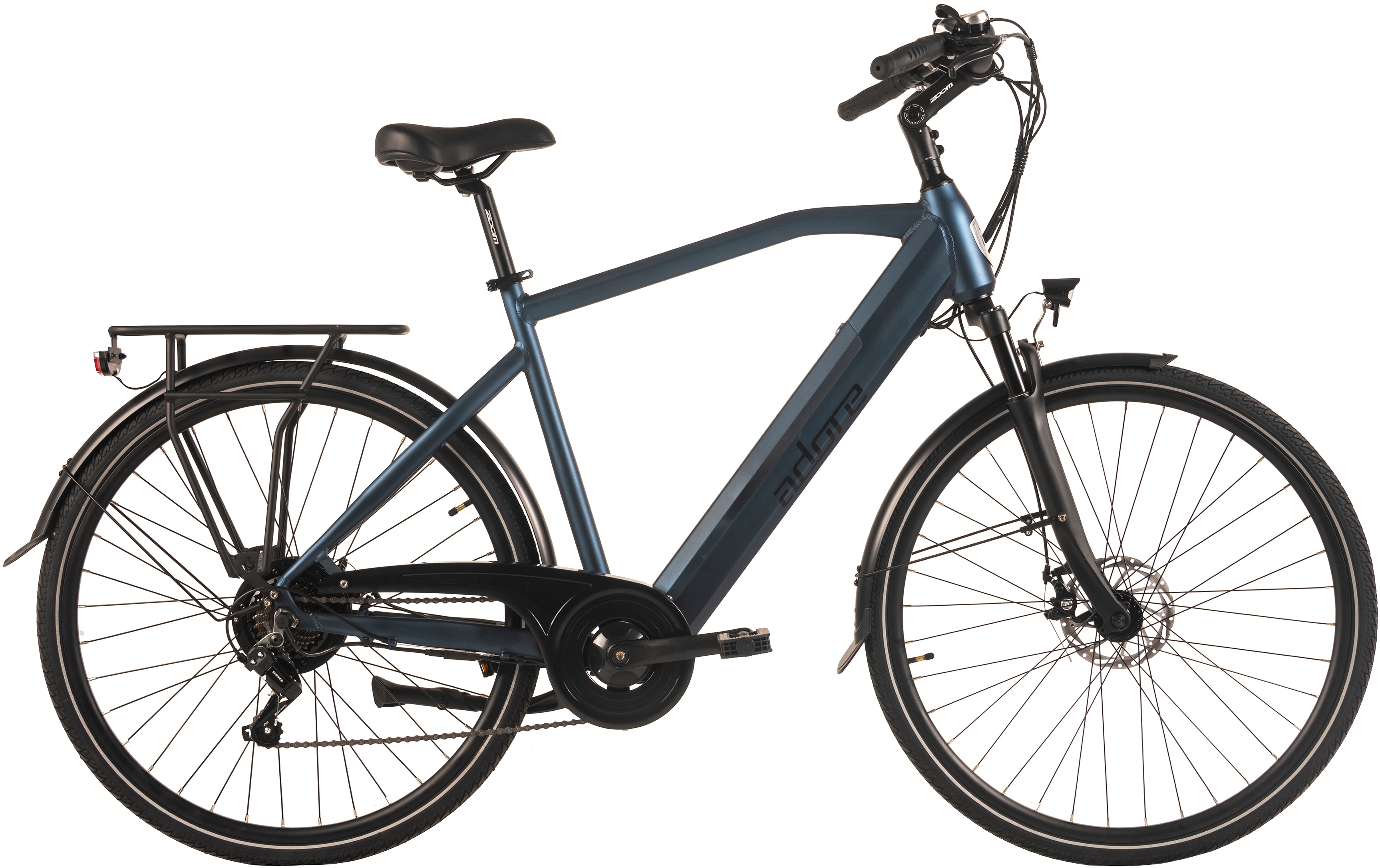 Adore "28" Alu Cityfahrrad Cv-190 Heckmotor 50NM / 15Ah Deep Blue" 7 Gang Shimano Tourney Schaltwerk Kettenschaltung Heckmotor 250 W Pedelec,