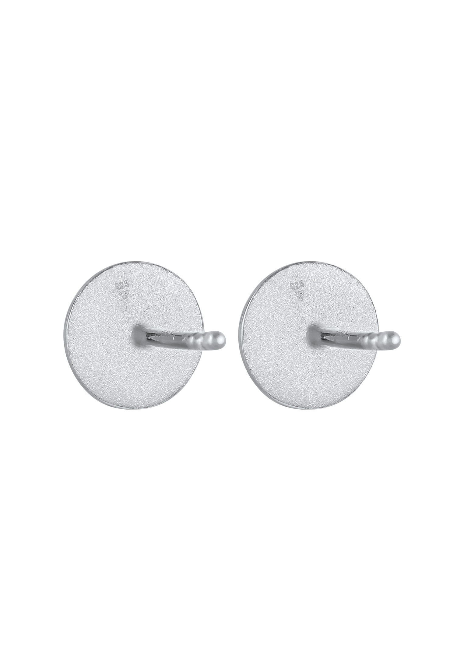 Elli Paar Ohrstecker »Plättchen Rund Struktur Silber 925«