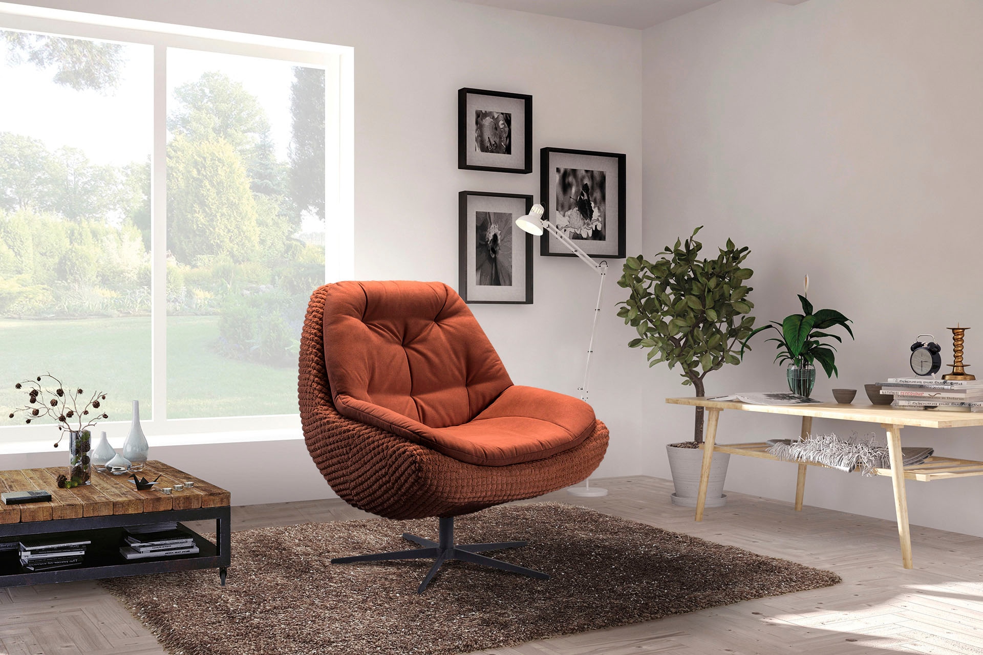elegantem | Metall-Sternfuss - exxpo Drehsessel, sofa fashion gepolstert mit BAUR Drehsessel bequem