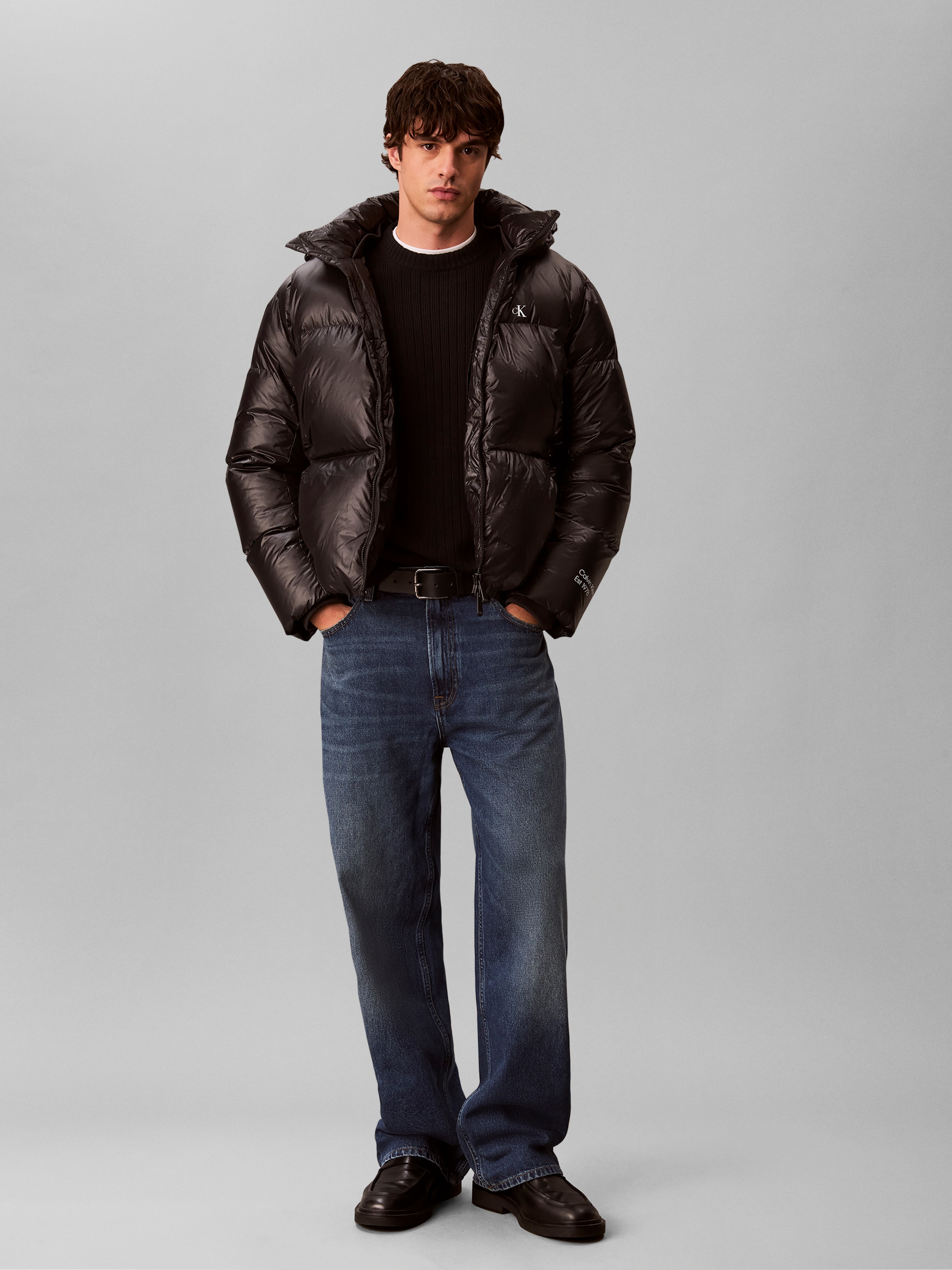 Calvin Klein Steppjacke »LS GLOSSY DETACHABLE HD DOWN PUF« ohne Kapuze Regular fit mit Kapuze
