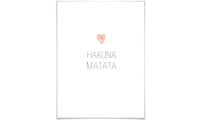 Poster »Hakuna Matata«, Schriftzug, (1 St.), Poster ohne Bilderrahmen