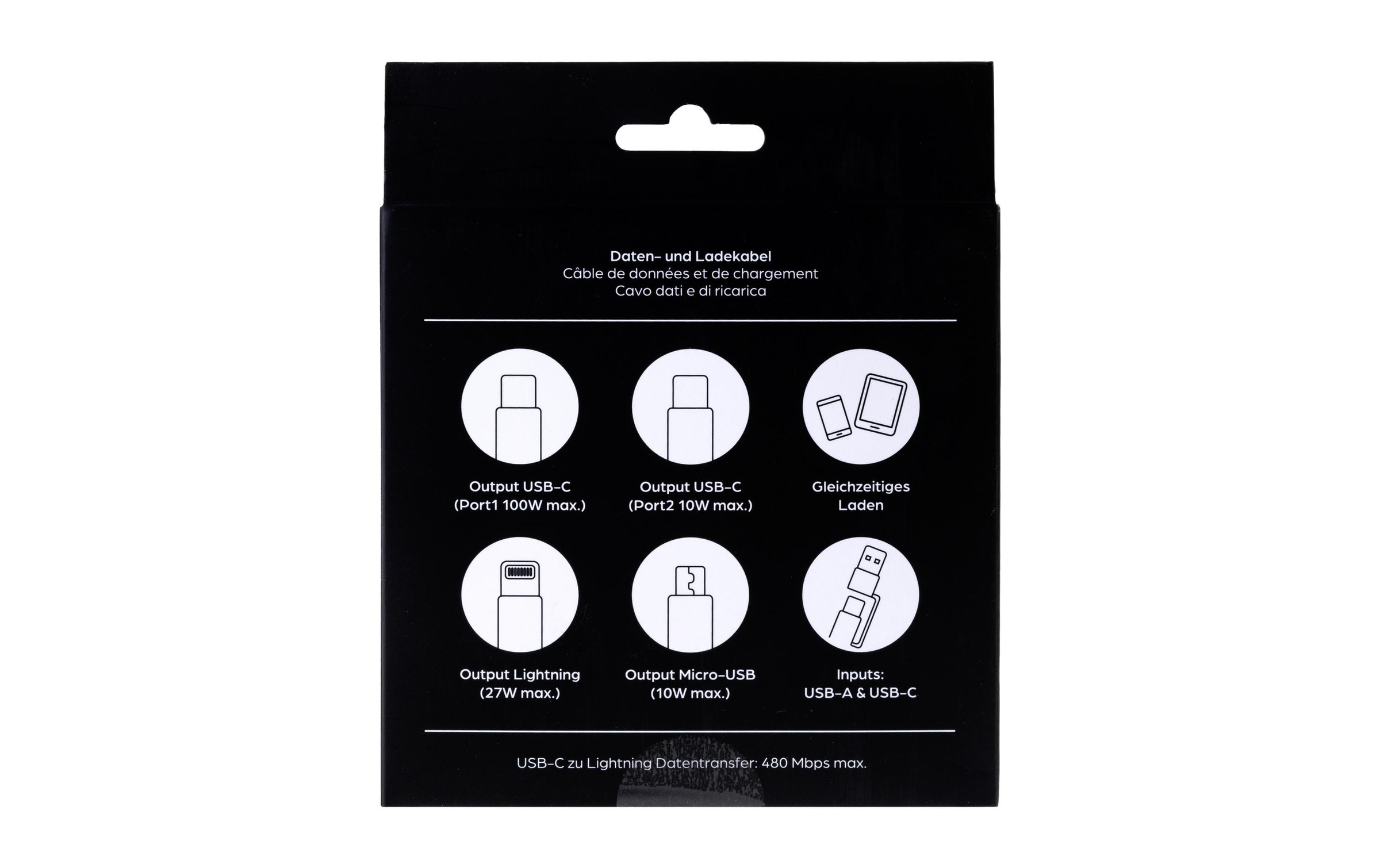 onit USB-Kabel »2.0-Kabel USB A/USB C - Lightning/Micro-USB B/2x USB-C« 120 cm