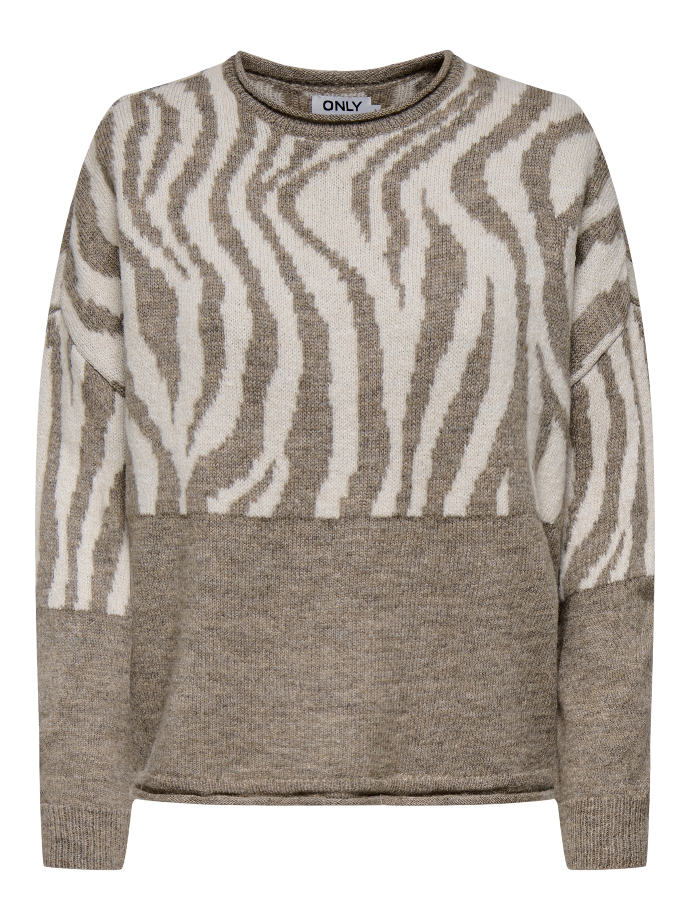 ONLY Rundhalspullover "ONLJADE ANIMAL LS O-NECK NOOS KNT" günstig online kaufen