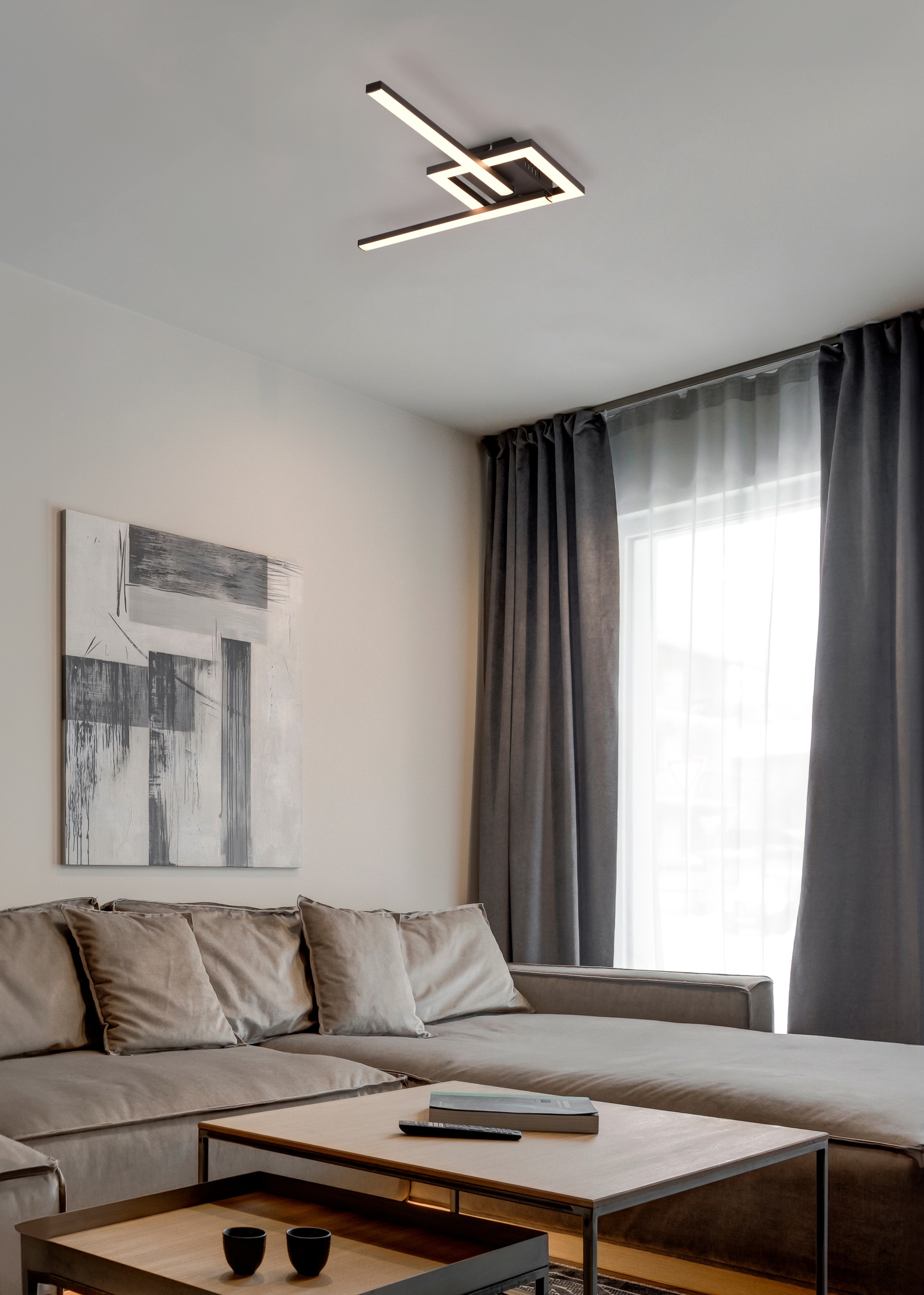 my home LED Deckenleuchte »DAVINIA, als Deckenlampe oder Wandlampe mögl, LED Stäbe schwenkbar«, 1 flammig, Leuchtmittel LED-Board | LED fest integriert, warmweiß 3000K 1860 Lumen 54x16 cm beweglich Flurlampe Wohnzimmerlampe