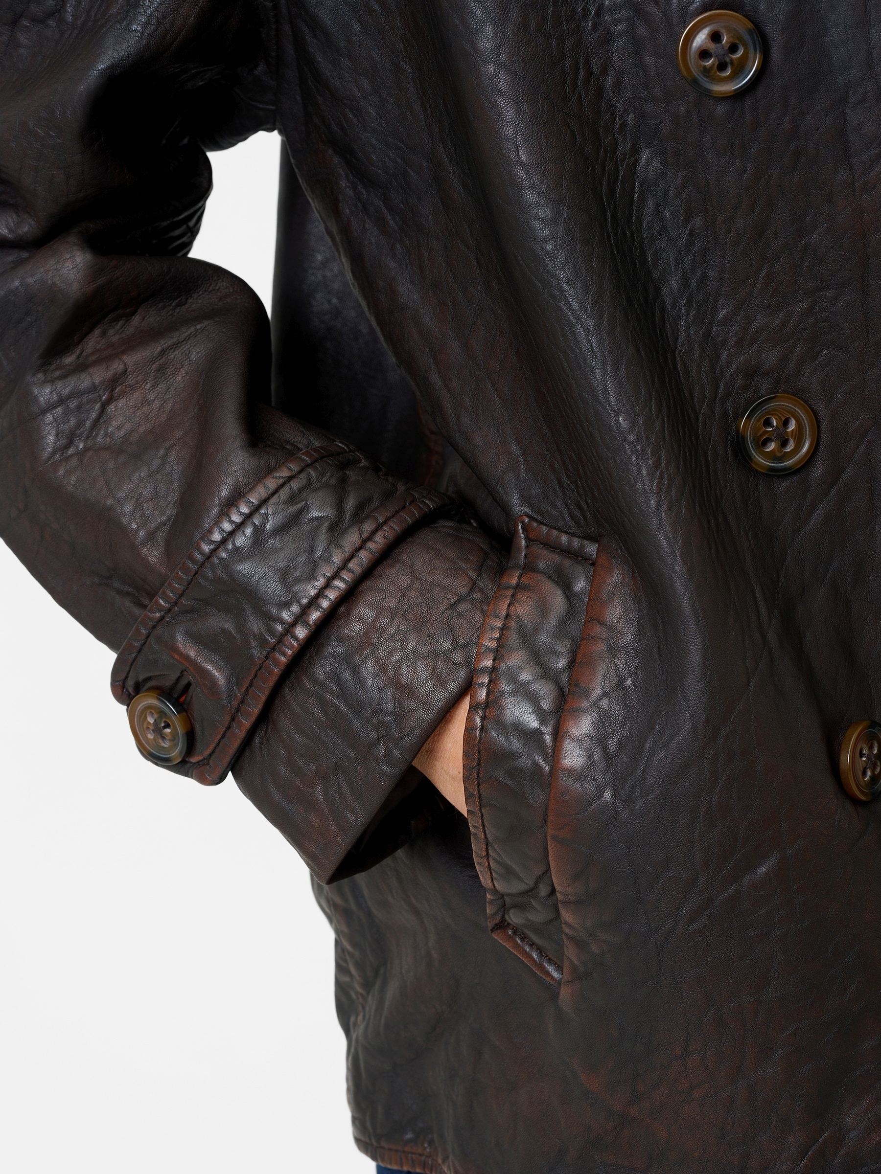 RICANO Lederjacke »Lederjacke Oceane« ohne Kapuze Handgefertigt aus echtem Leder