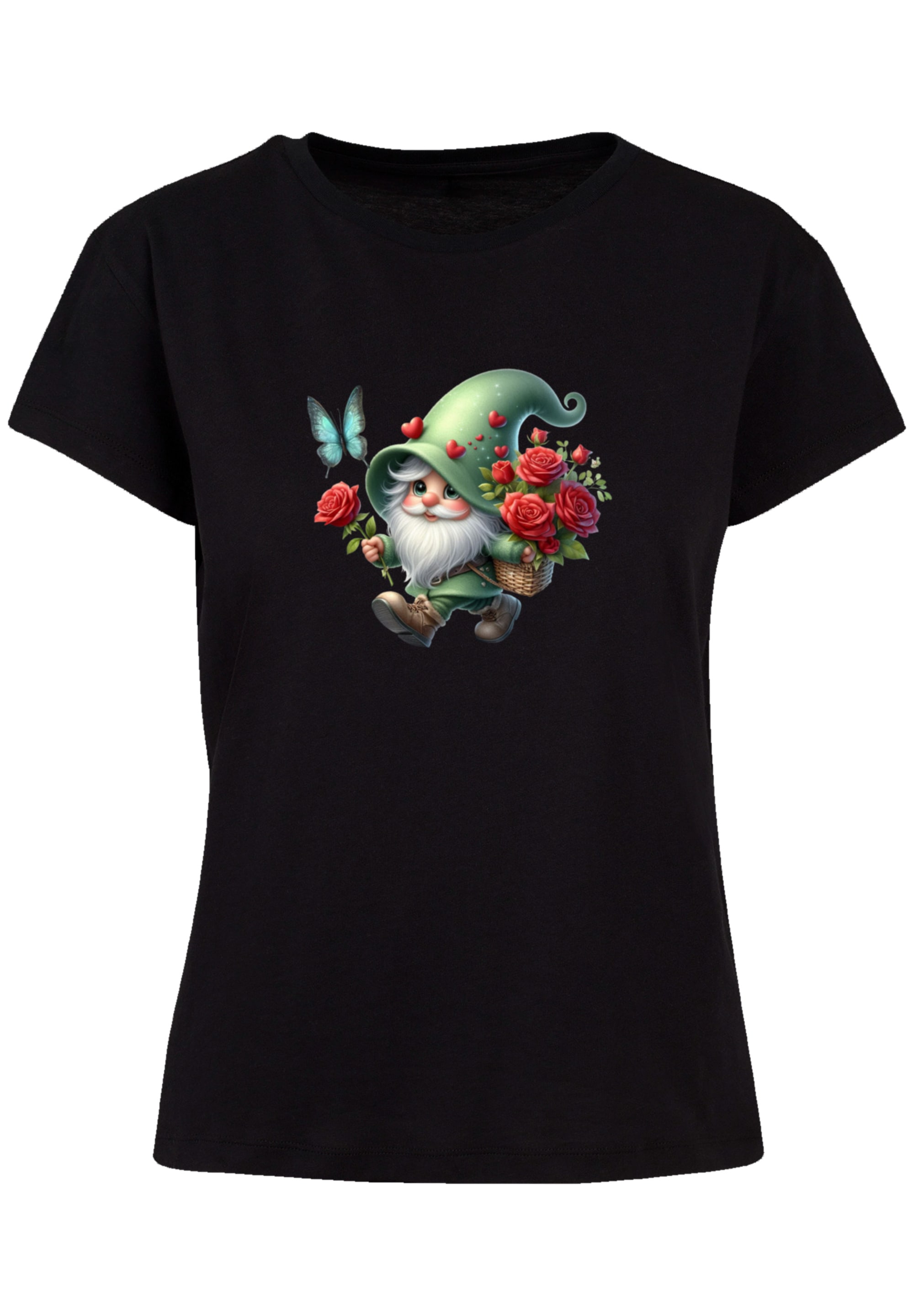 F4NT4STIC T-Shirt »Gnom Frühling Blumen Schmetterling«, Premium Qualität